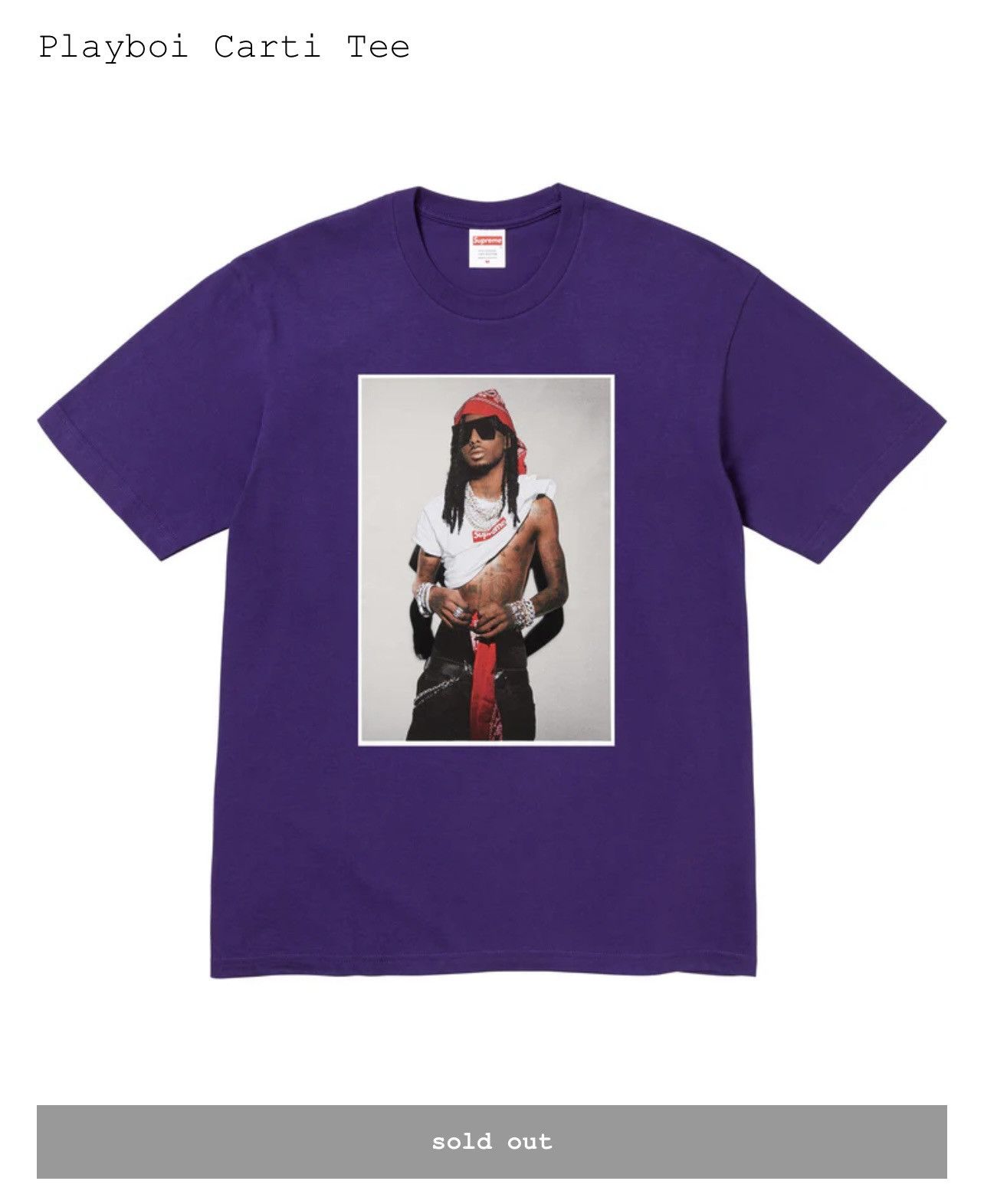 トップス Supreme Playboi Carti Tee Heather Grey L Supreme Playboi Carti Photo Tee Heather Gray – único13