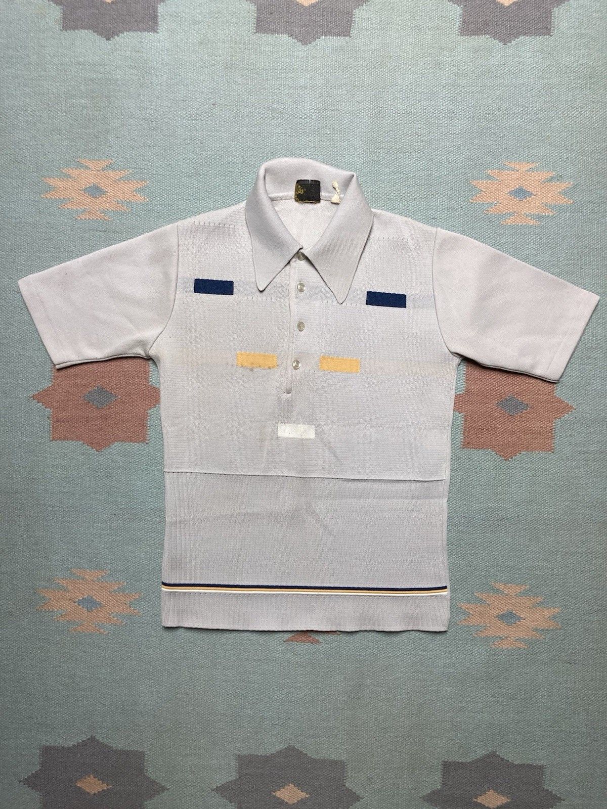 Vintage Vtg 1960s 70s polo shirt polyester knit mod California small Size US S / EU 44-46 / 1 - 1 Thumbnail
