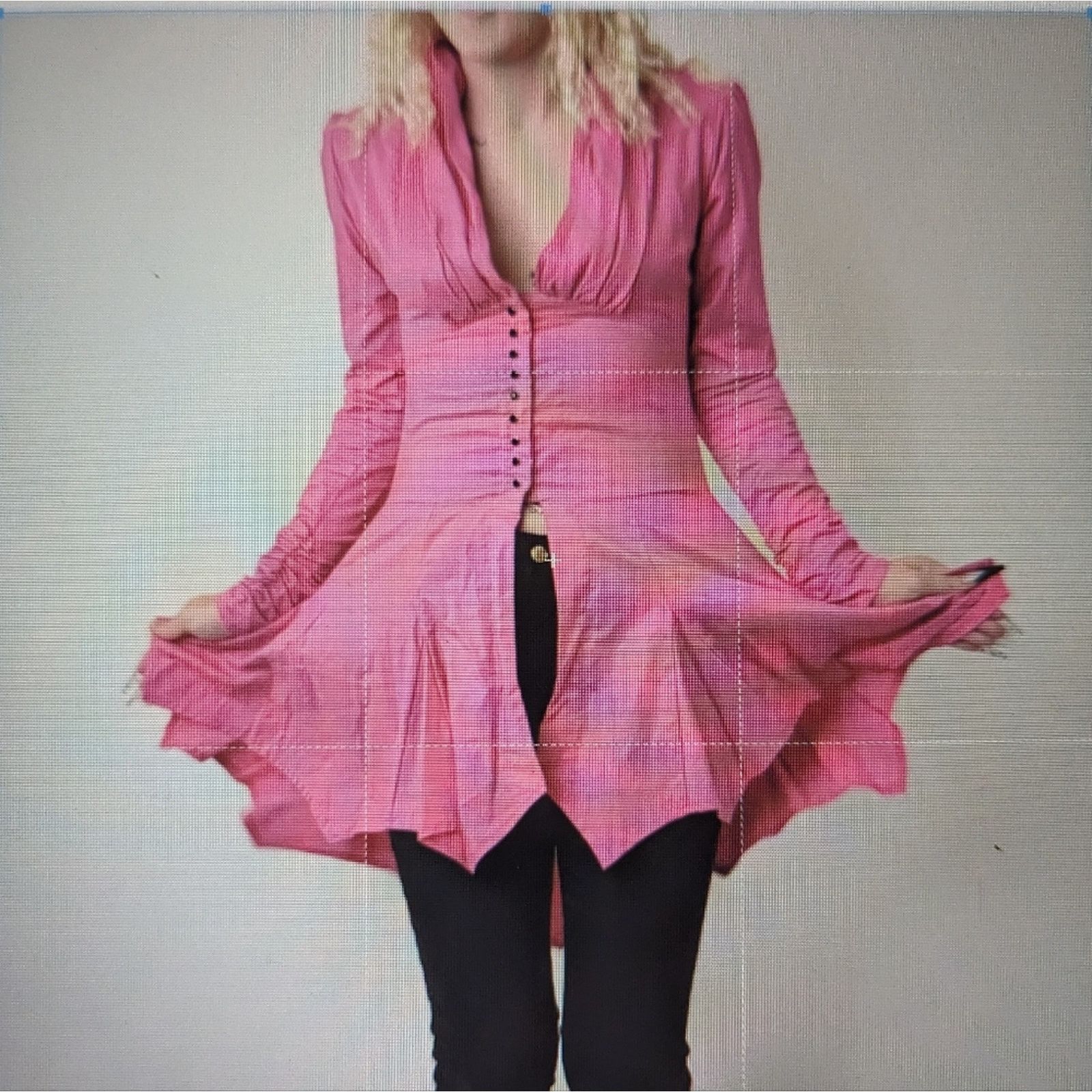 Vintage Vintage 80s Hot Neon Pink Frilly Dancers Dress Jacket Size M / US 6-8 / IT 42-44 - 9 Thumbnail