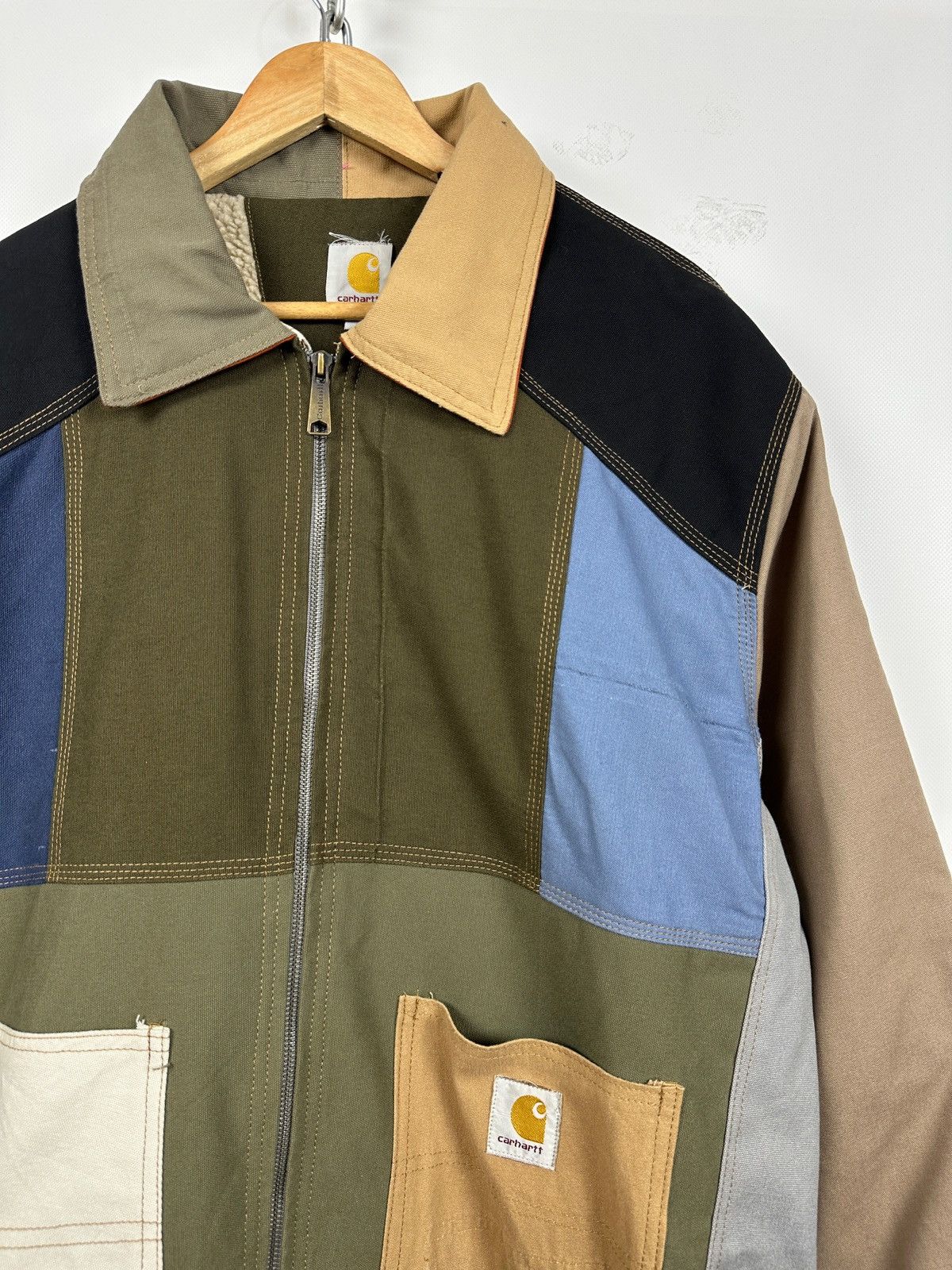 Carhartt × Vintage Vintage Carhartt Reworked Detroit Sherpa Jacket Size US L / EU 52-54 / 3 - 6 Thumbnail
