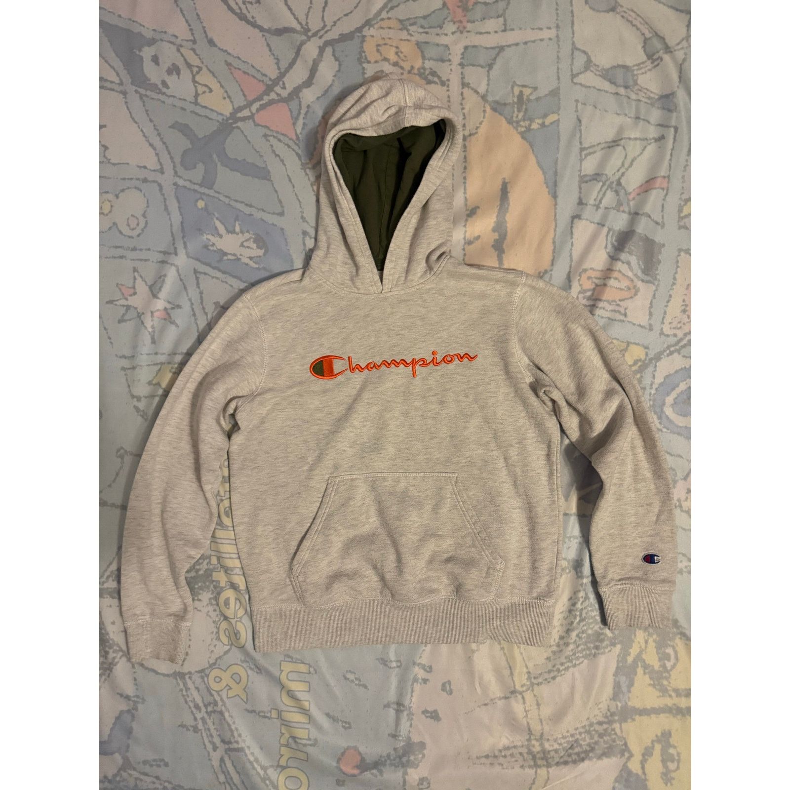 Champion Classic Gray Champion Hoodie - KIDS SIZE Size US L / EU 52-54 / 3 - 1 Thumbnail