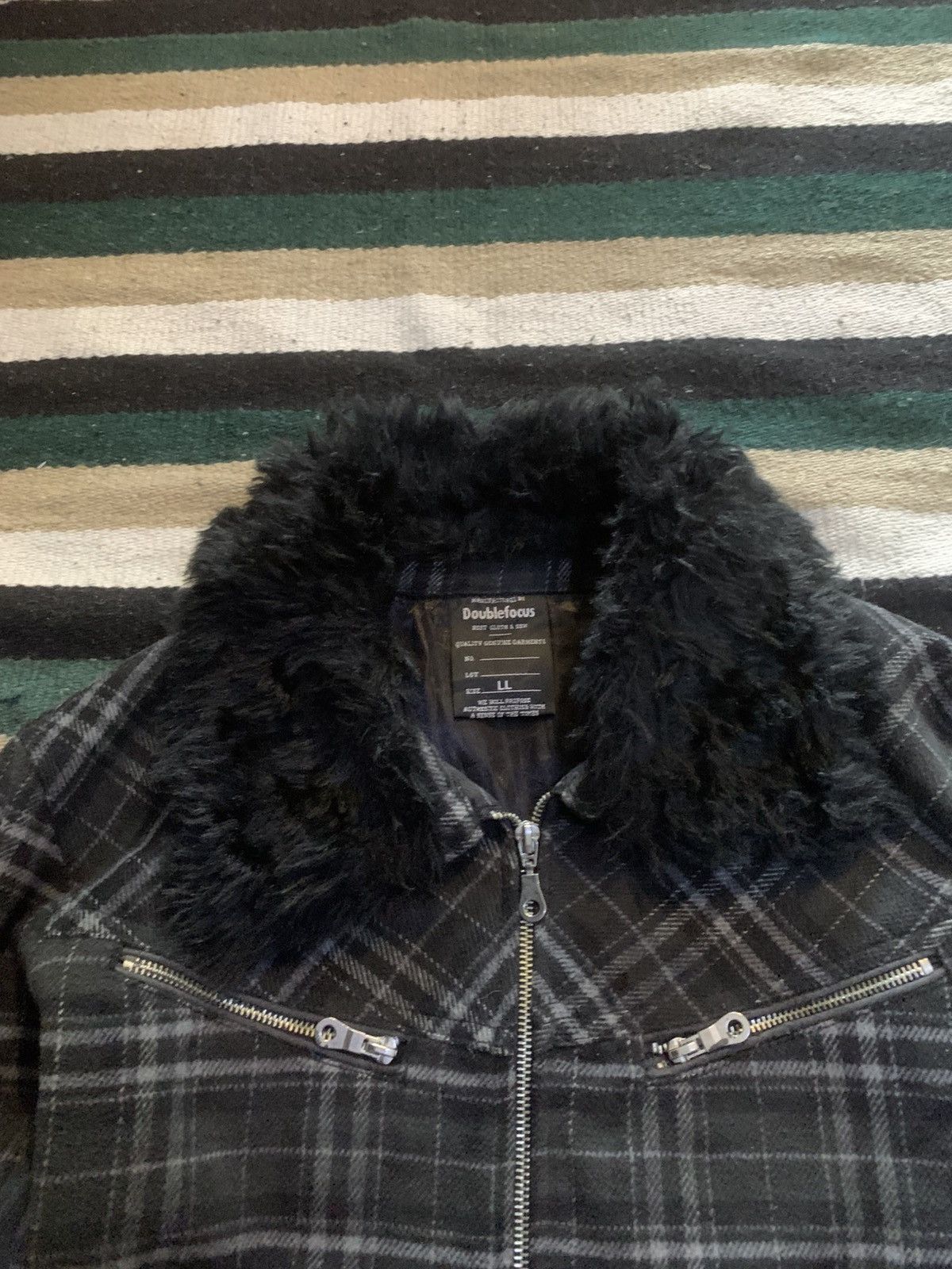 Japanese Brand Double Focus Fur Multi Pocket Jacket Tartan LGB Style Size US L / EU 52-54 / 3 - 13 Thumbnail