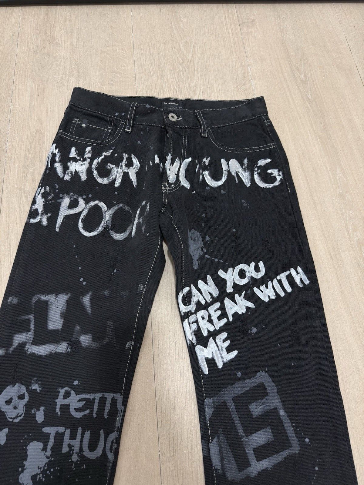 Energie Energie Mens Jeans Trousers Paint Print y2k Distressed Mens Size US 30 / EU 46 - 3 Thumbnail