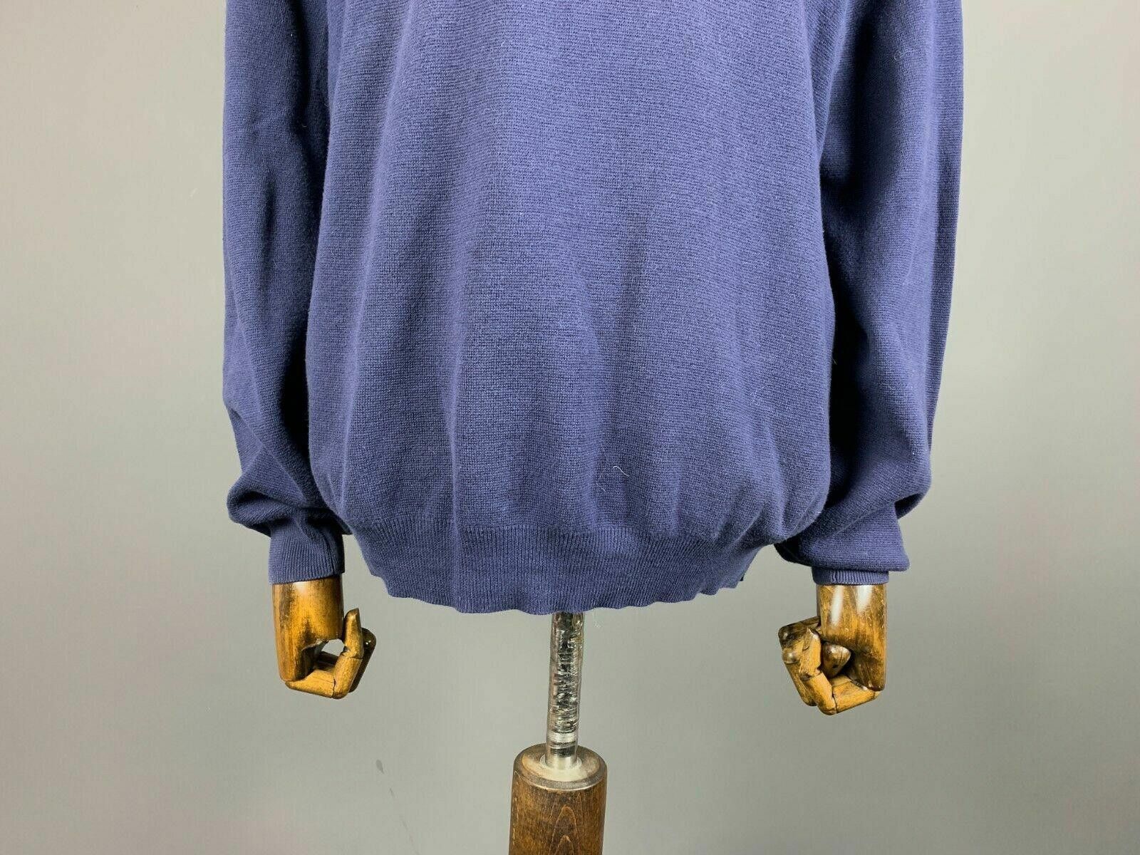 Carlo Colucci Men Carlo Colucci Blue V-Neck 100% Cotton Sweater Size 50 Size US M / EU 48-50 / 2 - 3 Thumbnail
