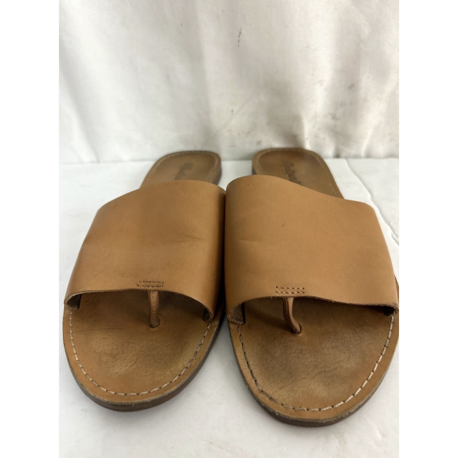 Madewell Madewell Women's Boardwalk Post Slide Sandals Slip-On Leather True Tan 9 Size US 9 / IT 39 - 4 Thumbnail