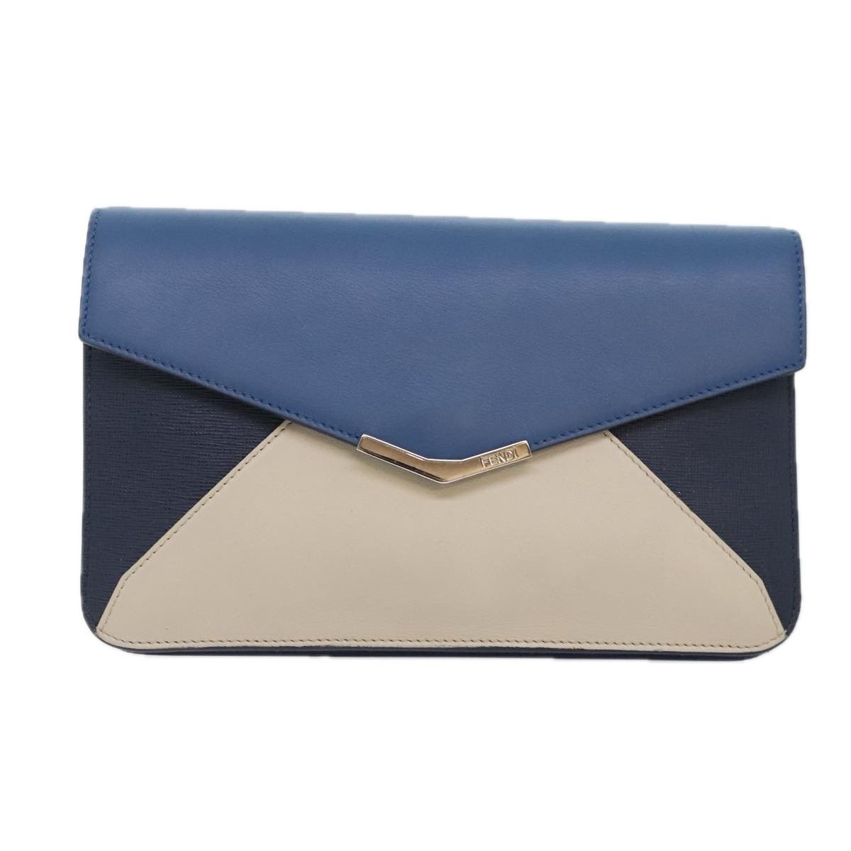 Fendi 2Jours Blue Leather Clutch Bag (Pre-Owned) Size ONE SIZE - 1 Thumbnail