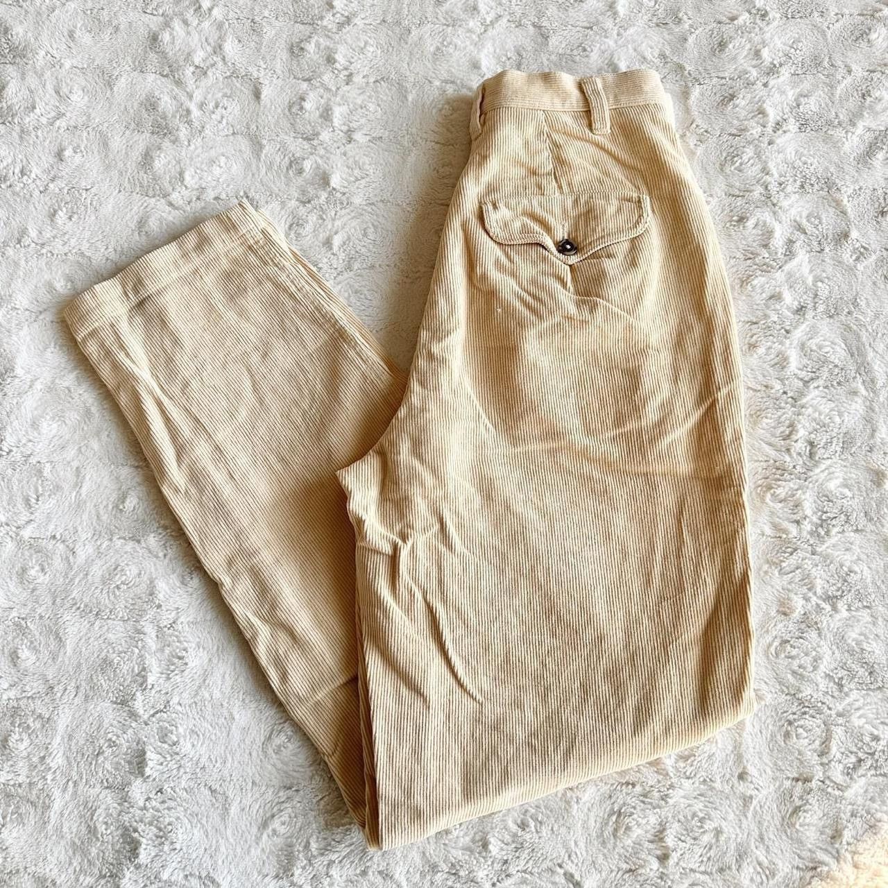 Other Vintage Liz Wear Corduroy Pants Womens 4 Cream High Waist Size 26" / US 2 / IT 38 - 1 Thumbnail