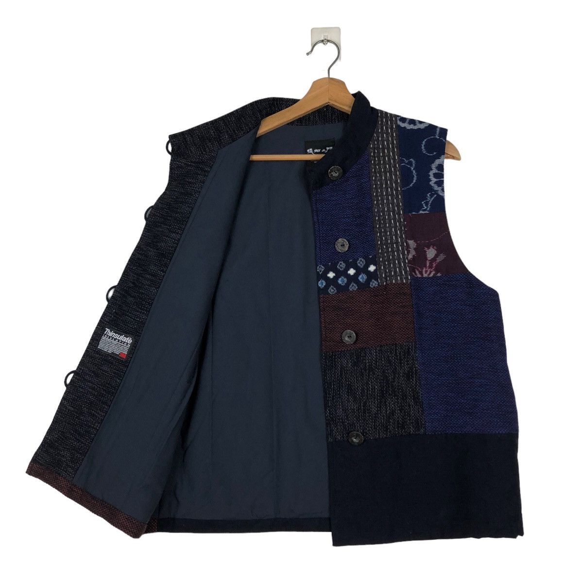 45rpm × Blue Blue Japan × Japanese Brand Vintage Vest Indigo Sisoko Giemon Kurume Traditional Kasuri Size US M / EU 48-50 / 2 - 11 Thumbnail