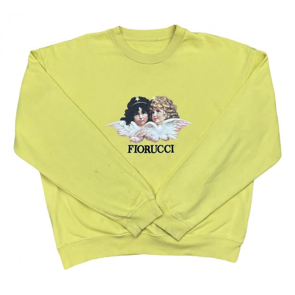 Image of Fiorucci Angels Crewneck Sweatshirt Size: Fit XL in Yellow, Men's