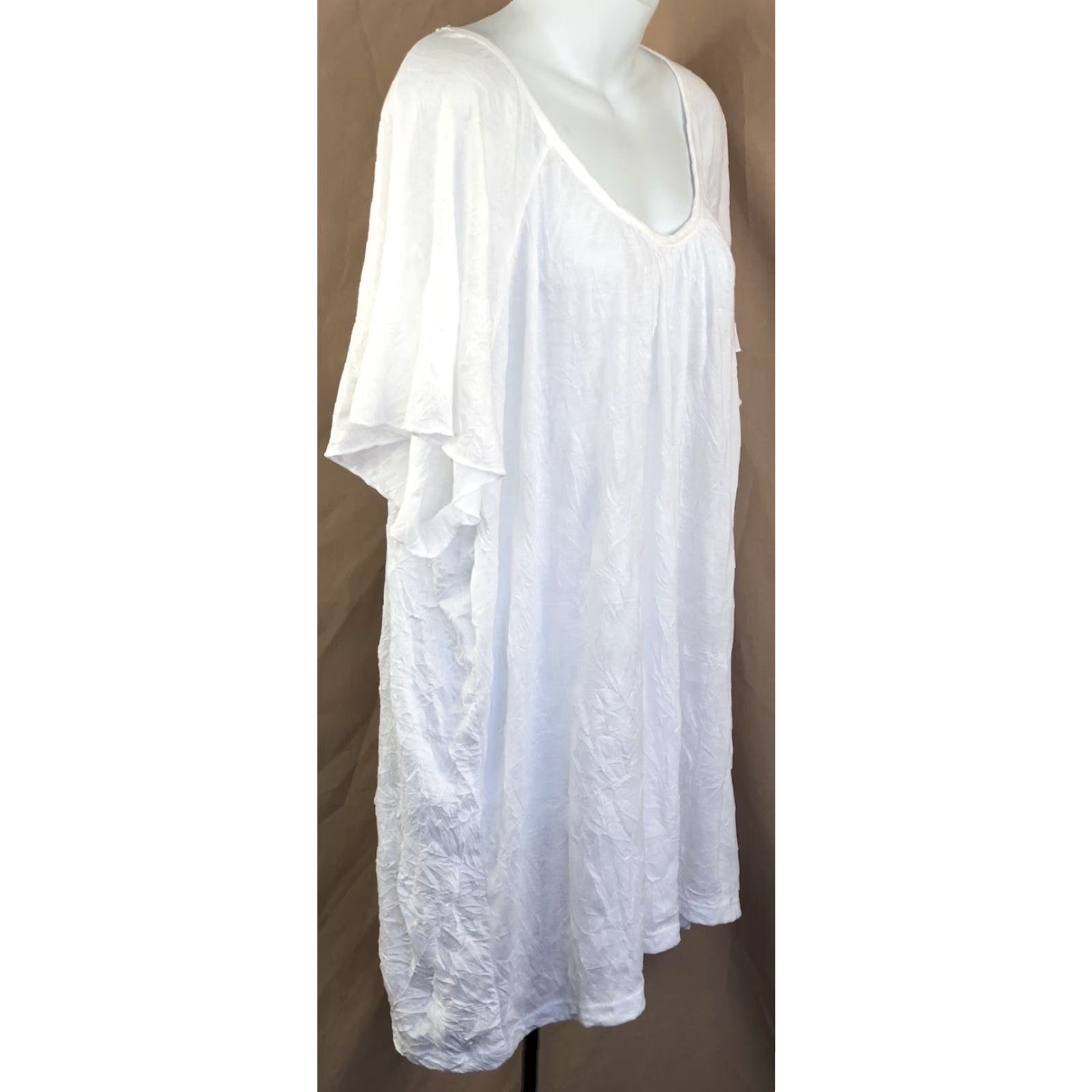 Faded Glory Faded Glory NWT Scrunch Tee White Lace Back Scoop Neck Short Sleeve Plus 28W Shirt Womens Size 4XL / US 24-26 - 3 Thumbnail