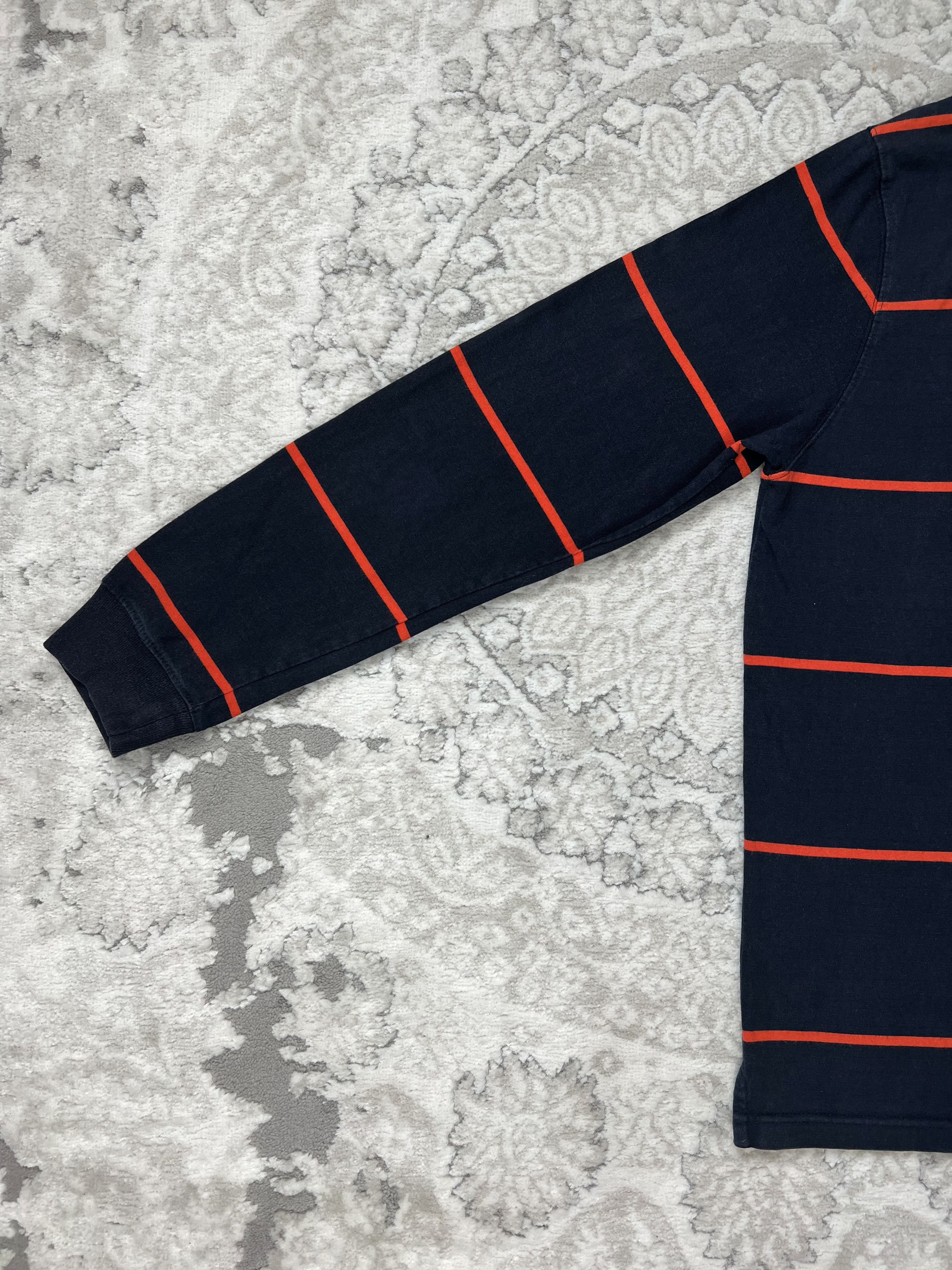 Chaps Chaps 1/4 Zip Orange Stripe Rugby Pullover Sweatshirt L Size US L / EU 52-54 / 3 - 12 Thumbnail