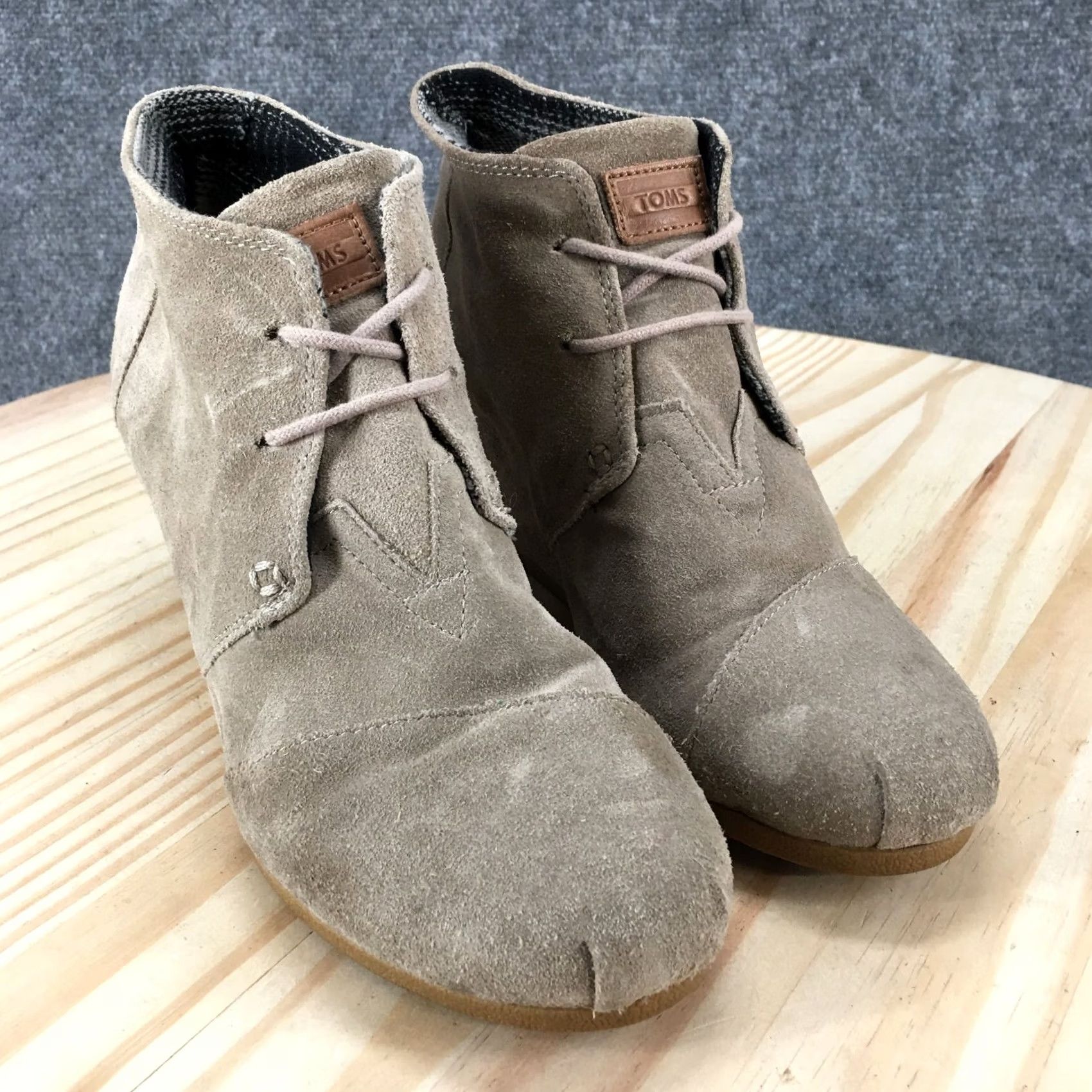Toms TOMS Boots Womens 9 Casual Ankle Booties Wedge Heels Brown Suede Lace Up Bootie Womens Casual Boots 9 Brown Suede Lace Up Size US 9 / IT 39 - 6 Thumbnail
