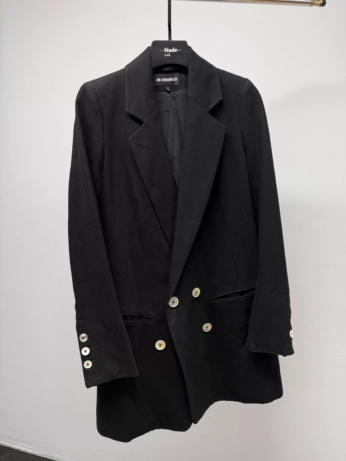 Ann Demeulemeester ANN DEMEULEMEESTER Black DB Oversized Blazer Size XXS / US 00 / IT 34 - 1 Thumbnail