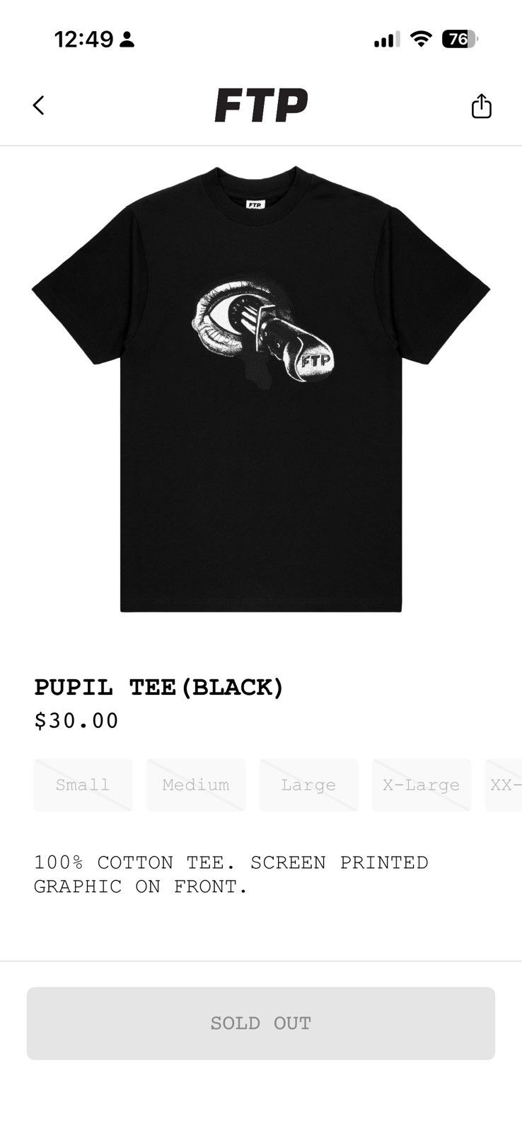 Fuck The Population FTP Pupil tee new Size US XL / EU 56 / 4 - 1 Thumbnail