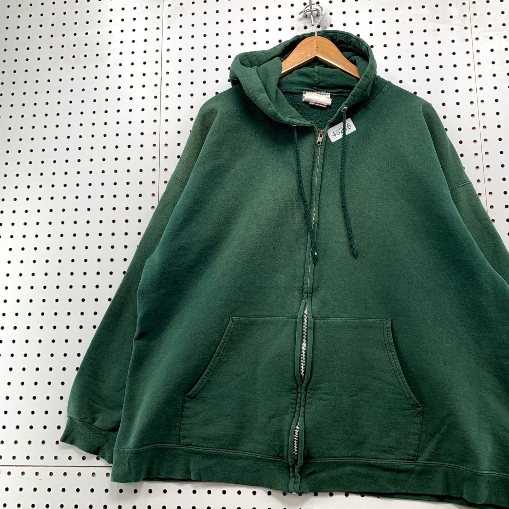 Hanes VINTAGE Hanes Hoodie Sweatshirt Mens 2XL Faded Green Full Zip Fleece Size US XXL / EU 58 / 5 - 5 Thumbnail