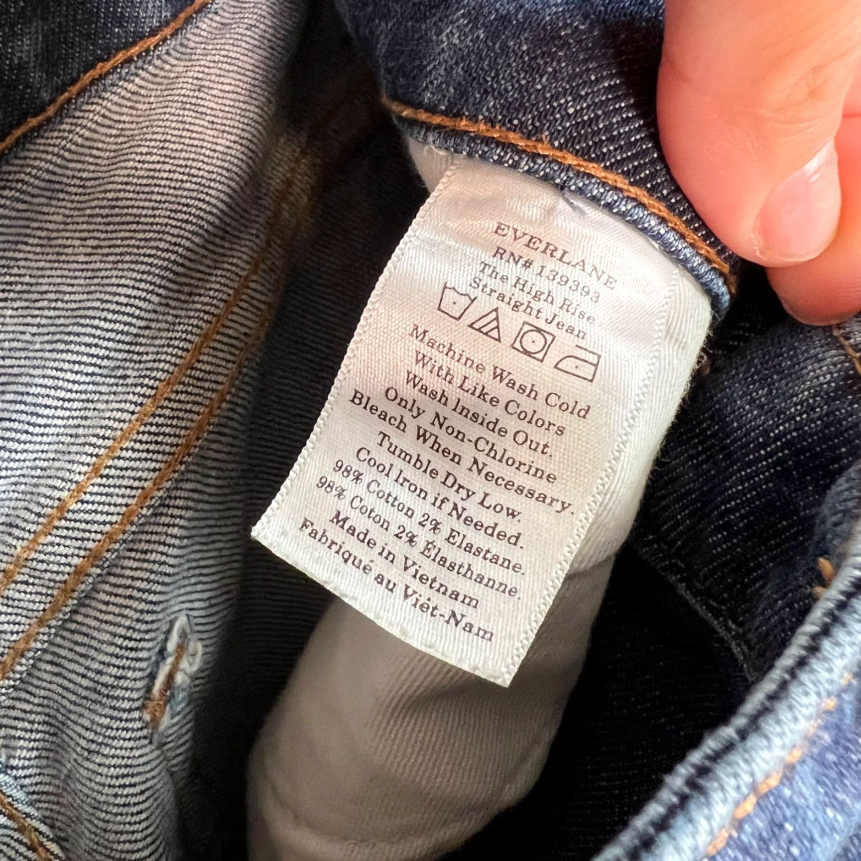 Everlane VINTAGE Everlane High-Rise Straight Jeans Womens Size 24 Blue Denim Adult Women 24 Jeans Straight 32 Inseam Size 42" / US 20 - 4 Thumbnail