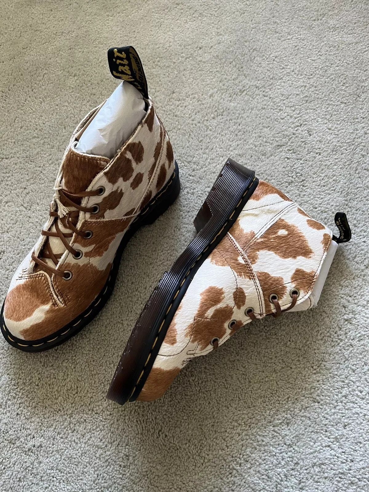 Dr. Martens CHURCH MONKEY BOOTS CALF HAIR IN JERSEY COW Size US 7 / IT 37 - 2 Thumbnail