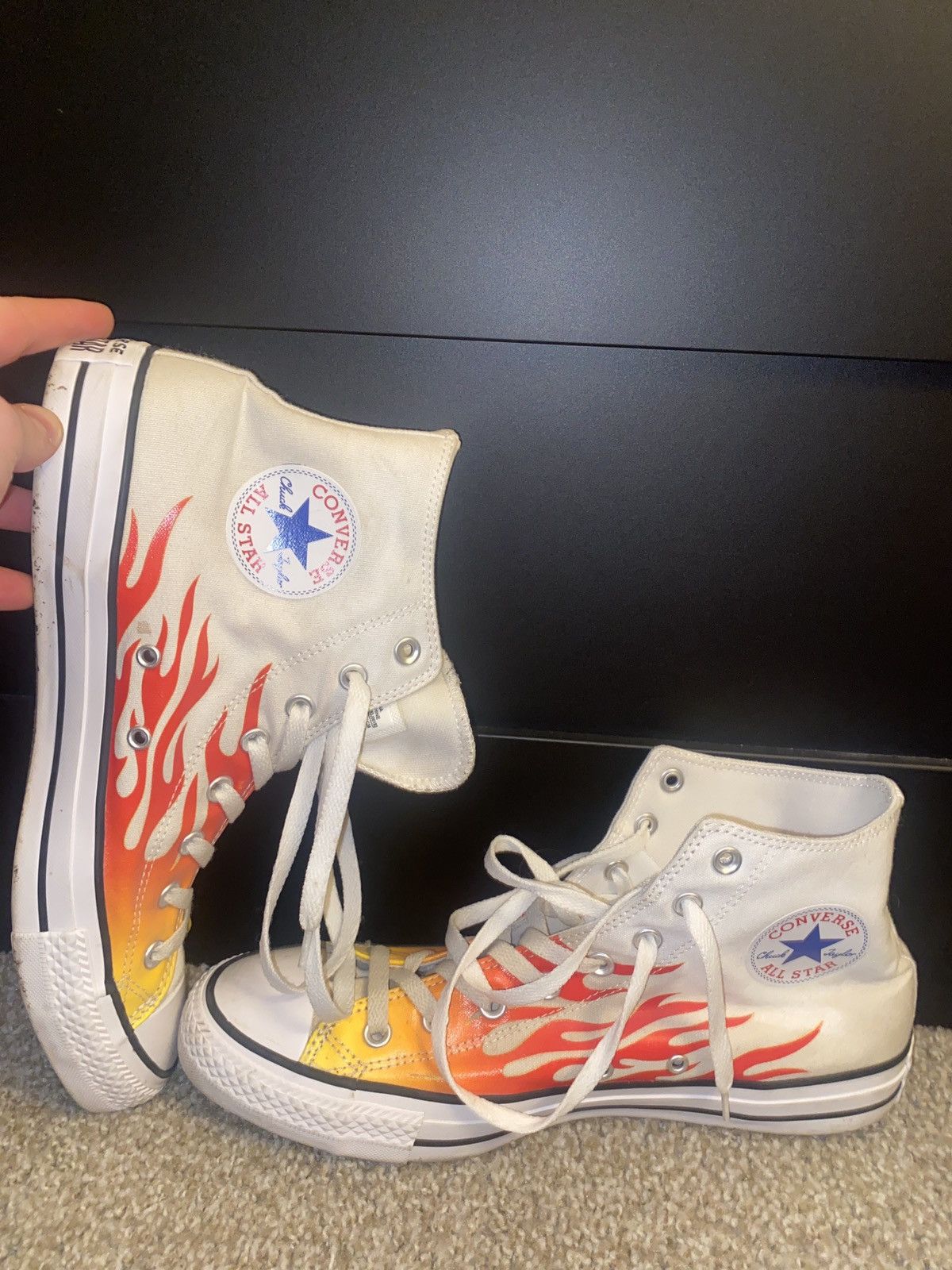 Converse Chuck Taylor Converse All Star - White Flames Shoes Size US 11 / EU 44 - 1 Thumbnail