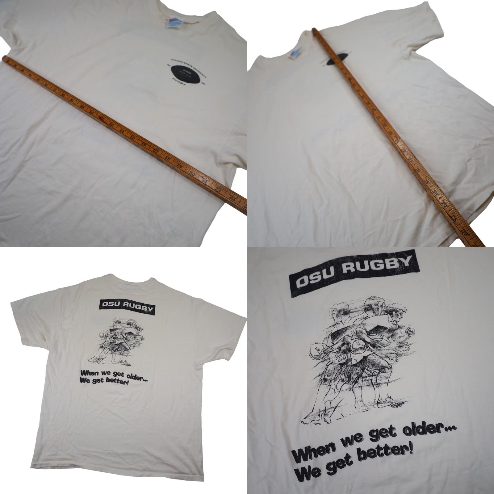 Vintage VINTAGE Oregon State Beavers OSU Rugby Mens XL Graphic T Shirt White Size US XL / EU 56 / 4 - 8 Thumbnail