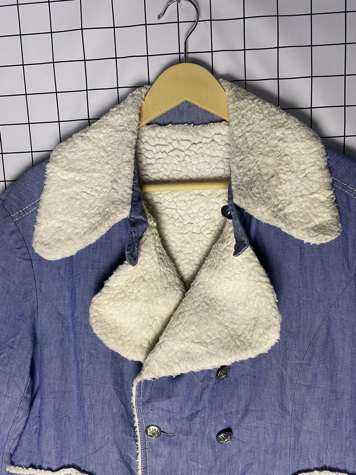 Vintage Vintage 70s Sherpa Lined Denim Ranch Coat Size US M / EU 48-50 / 2 - 11 Thumbnail