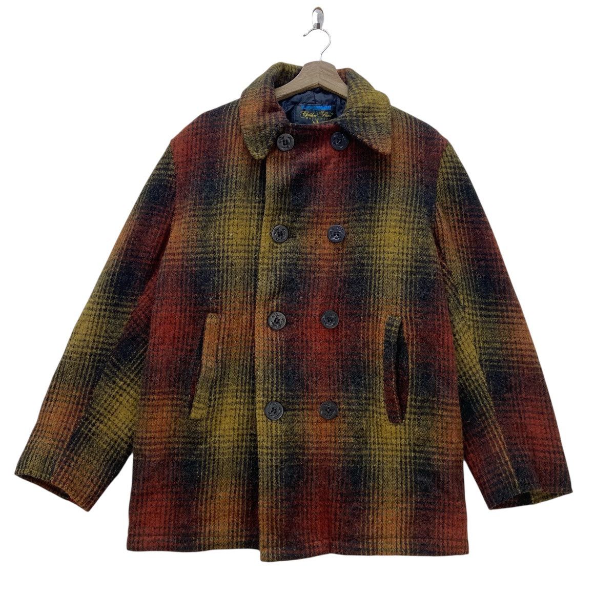 I. Spiewak And Sons I. Spiewak Golden Fleece Checkered Tartan Wool Pea Coat Size US M / EU 48-50 / 2 - 2 Thumbnail