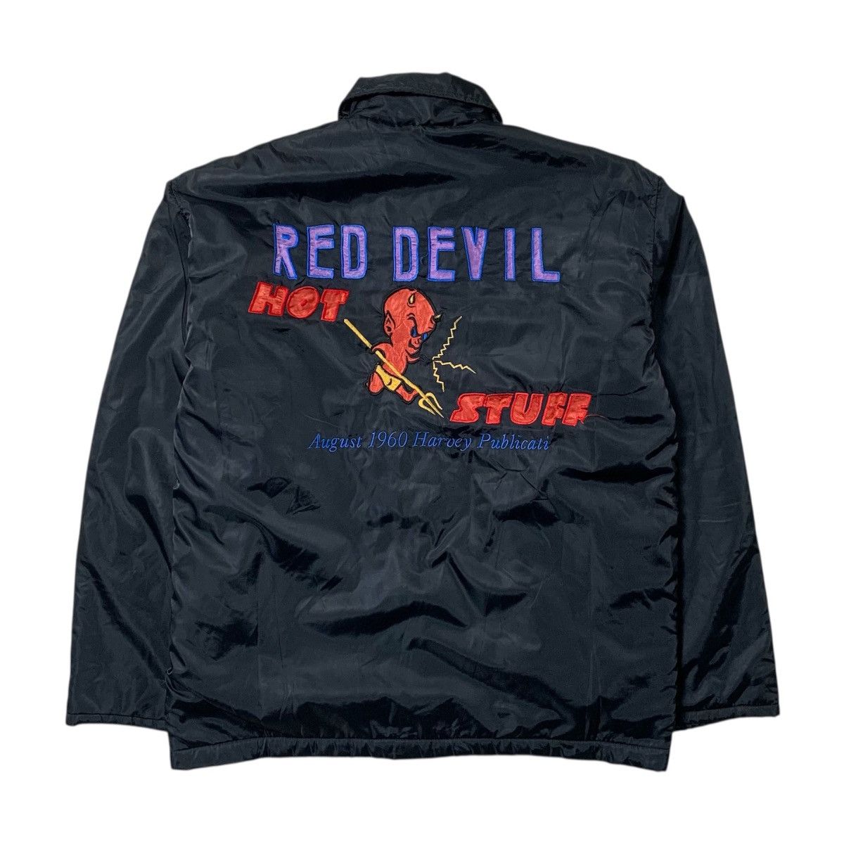 Vintage Vintage 90s Red Devil Coach Jacket Black Size US M / EU 48-50 / 2 - 1 Thumbnail