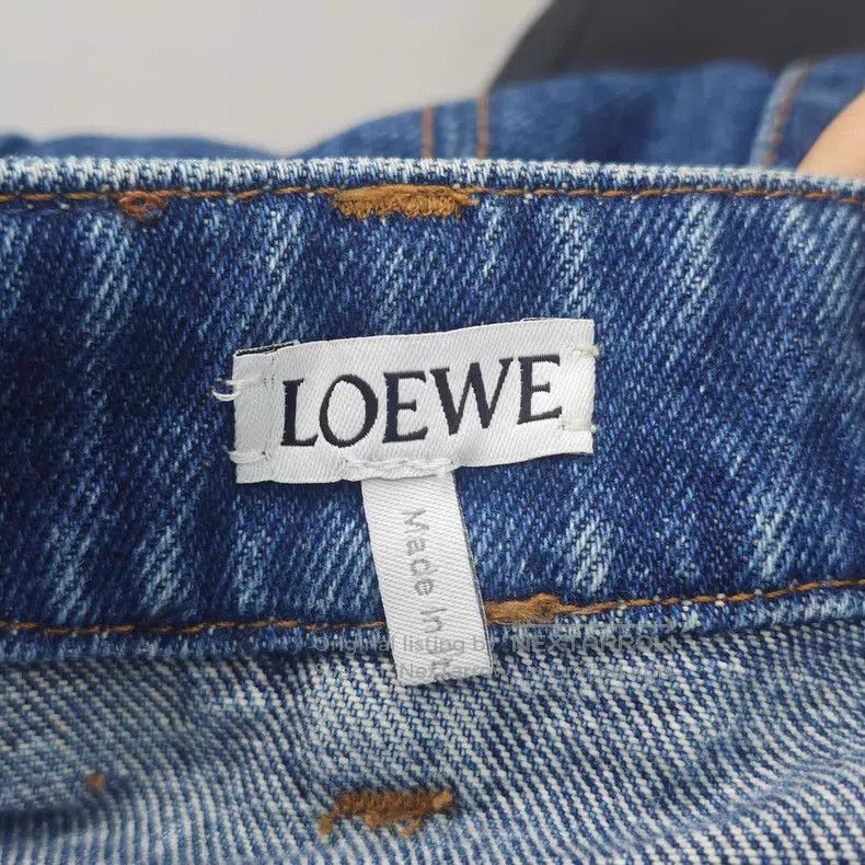 Loewe Loewe Washed blue leather label denim skirt Size 26" / US 2 / IT 38 - 5 Thumbnail