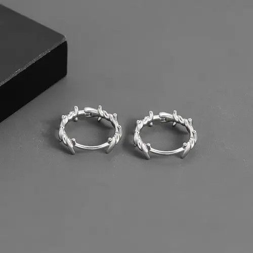 Other 100%925 silver retro punk earrings （1pairs） Size ONE SIZE - 4 Thumbnail