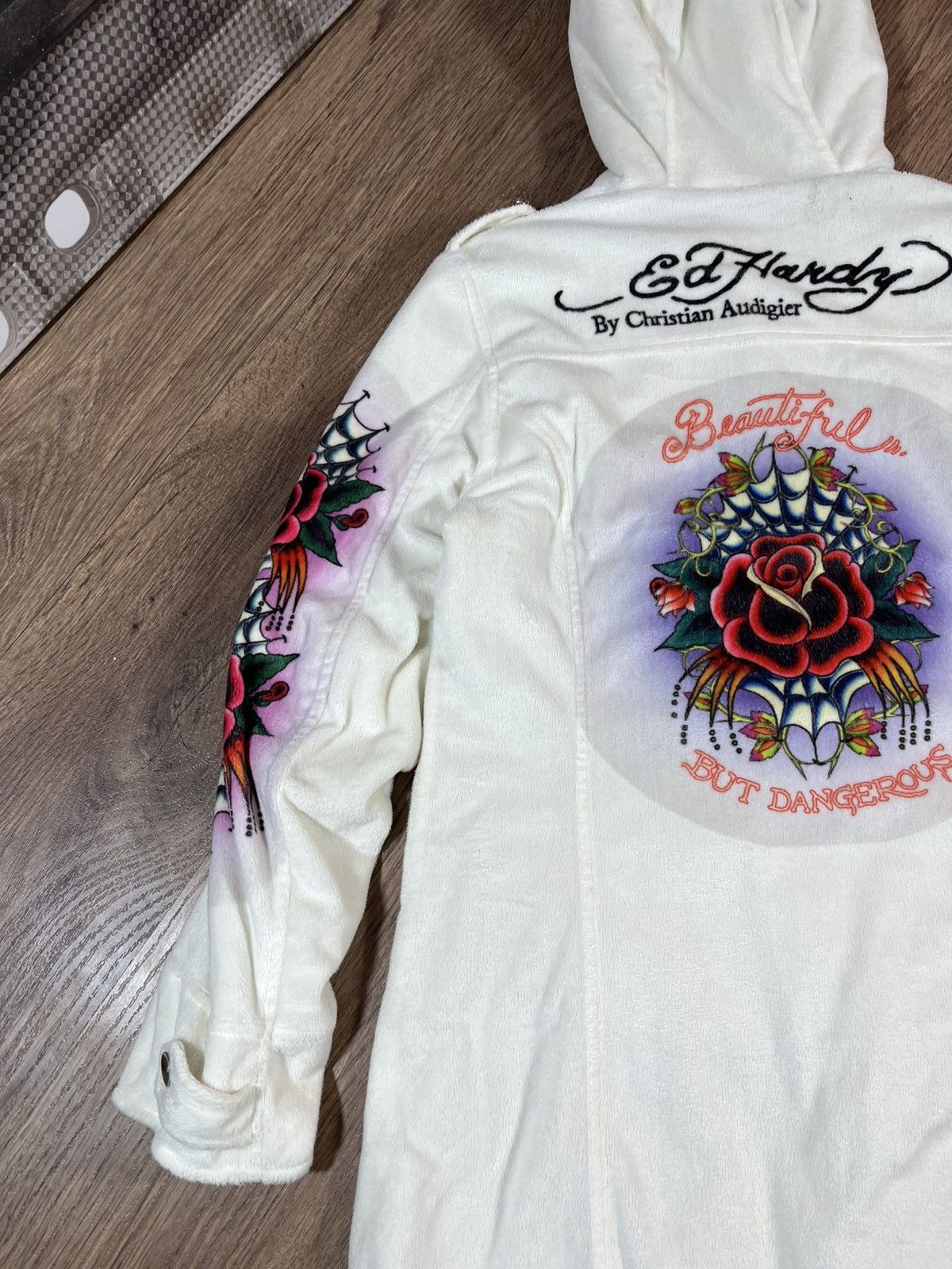 Ed Hardy Plush jacket Ed Hardy By Christian Audigier teddy coat Size L / US 10 / IT 46 - 15 Thumbnail