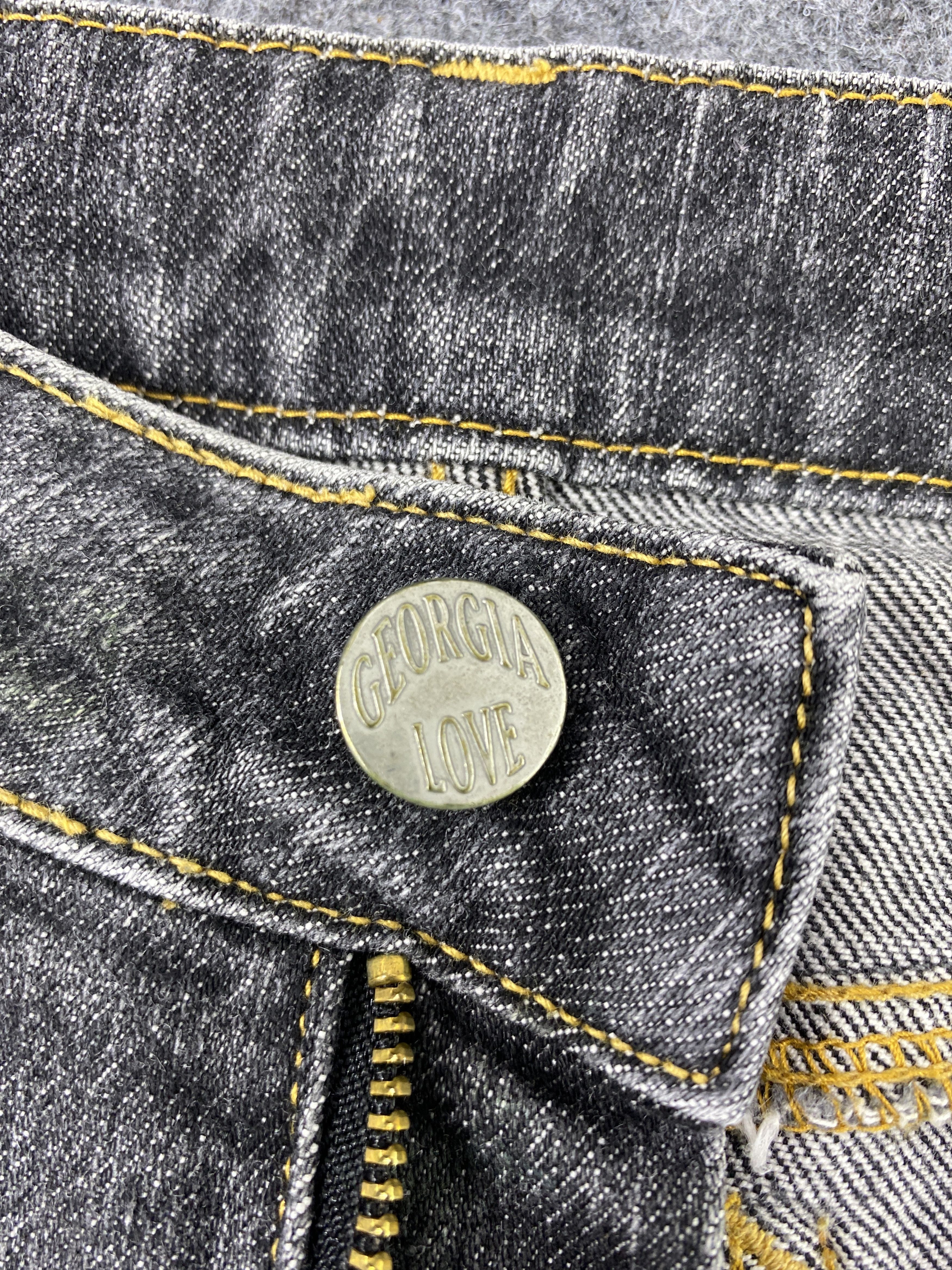 Japanese Brand Georgia Love Grey Wash Flare Jeans - J1003 Size 26" / US 2 / IT 38 - 8 Thumbnail