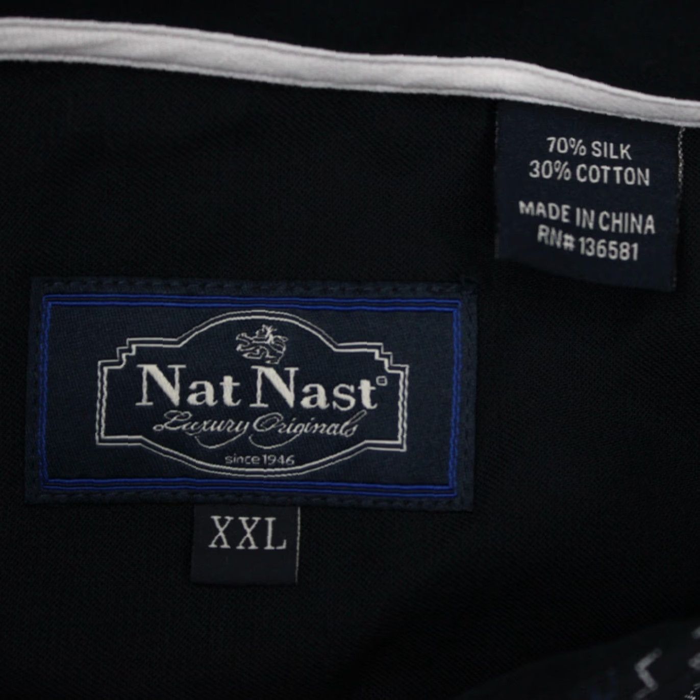 Nat Nast Nat Nast Shirt Mens 2XL XXL Black Geometric Silk/Cotton Short Sleeve Button Up Size US XXL / EU 58 / 5 - 7 Thumbnail