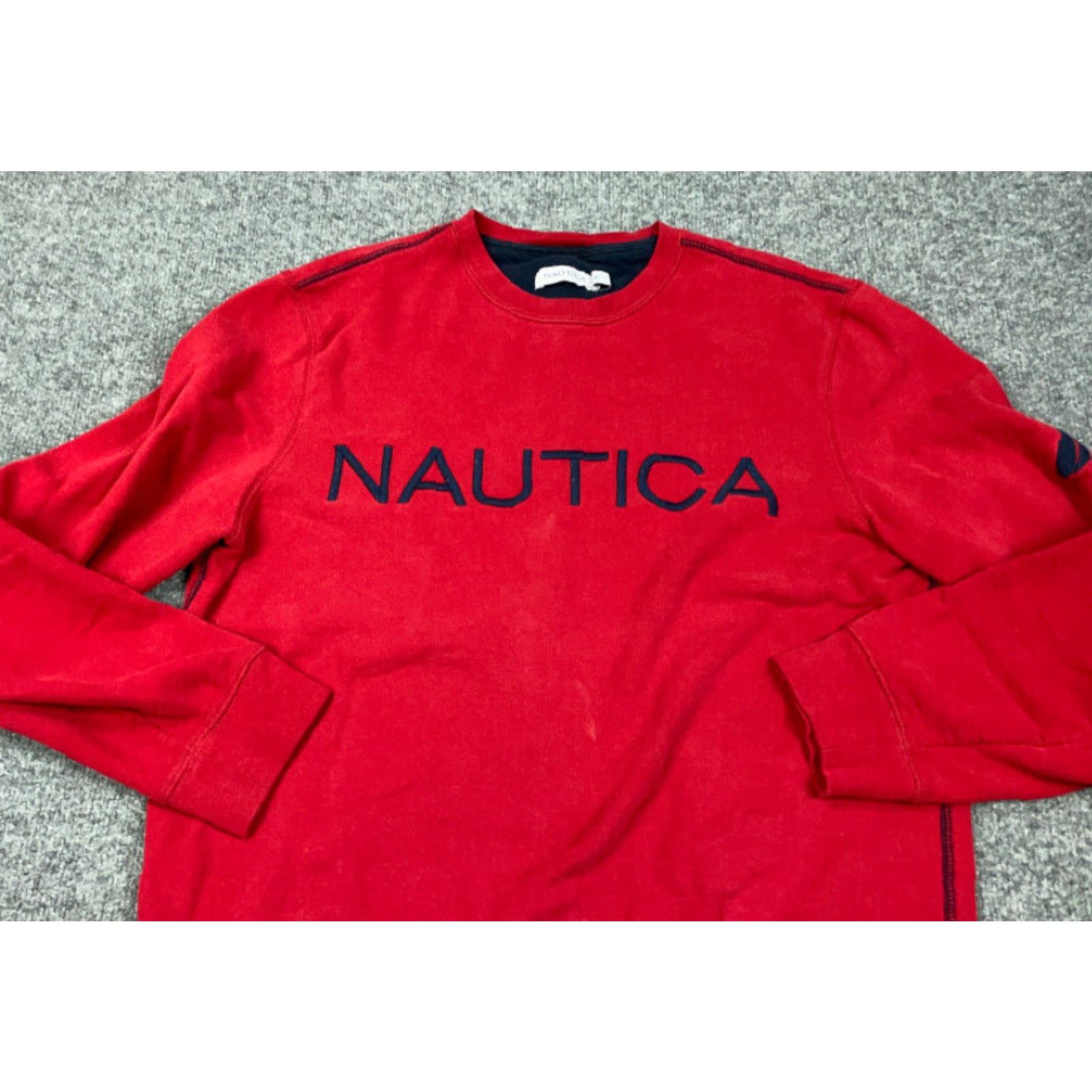 Nautica VINTAGE Nautica Red Embroidered Sweatshirt Adult Medium Crew Neck 90s Retro Mens Size US M / EU 48-50 / 2 - 6 Thumbnail
