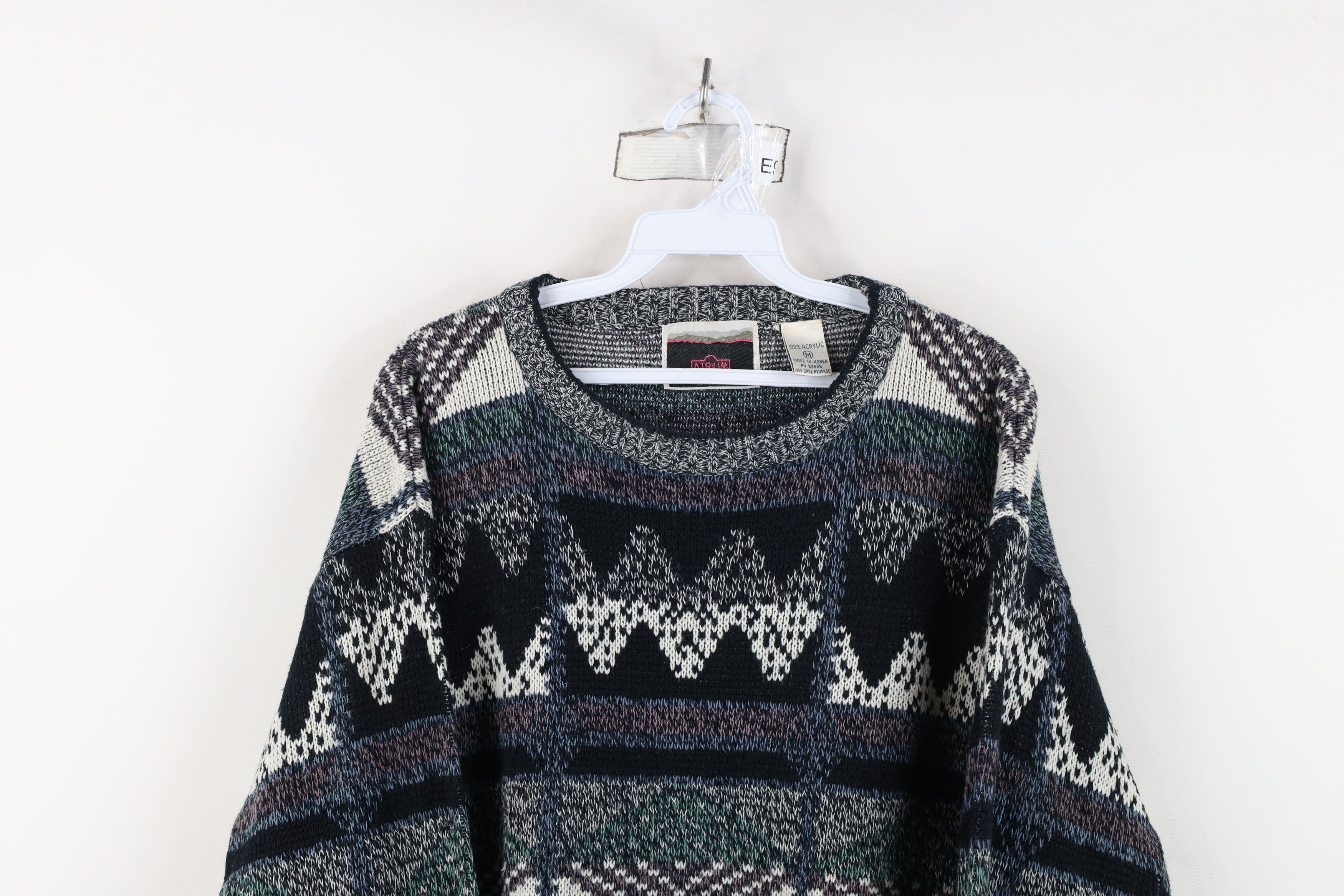 Vintage Vintage 90s Coogi Style Fair Isle Geometric Knit Sweater Size M / US 6-8 / IT 42-44 - 2 Thumbnail