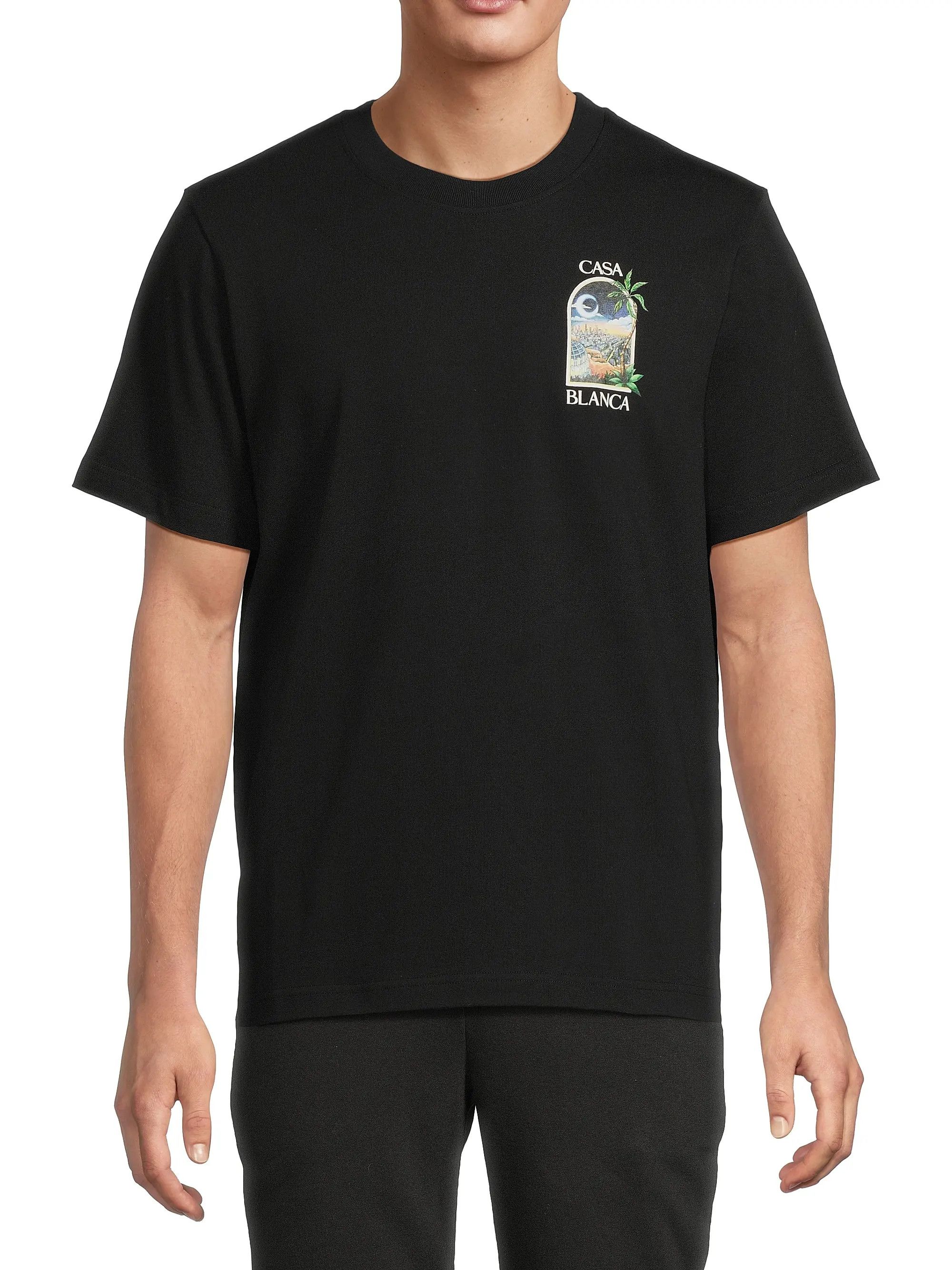 Casablanca os11x0725 LA Nights Printed Creweck T-Shirt in Black Size US XL / EU 56 / 4 - 3 Thumbnail