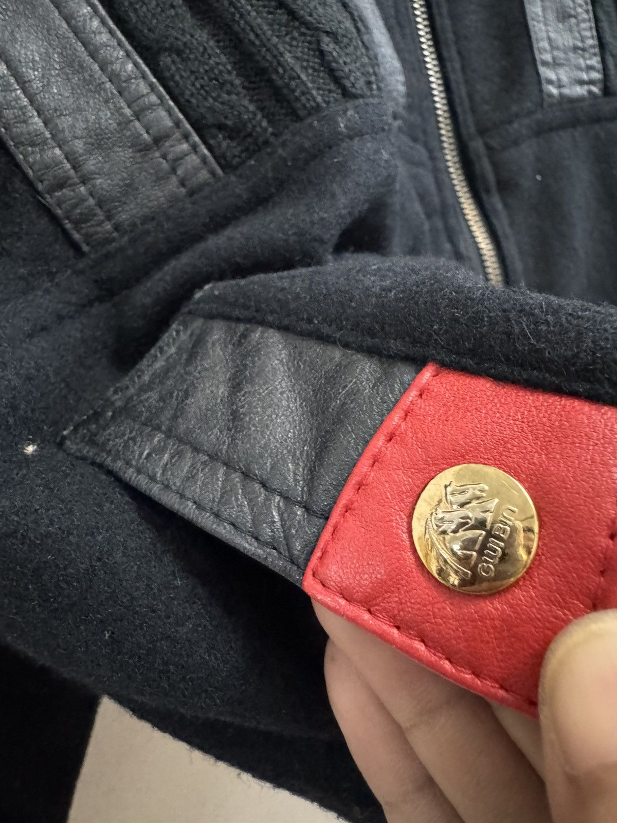 Japanese Brand 80s Guilin Japan AvantGarde WoolLeather Knit Designer Bomber Size US L / EU 52-54 / 3 - 7 Thumbnail