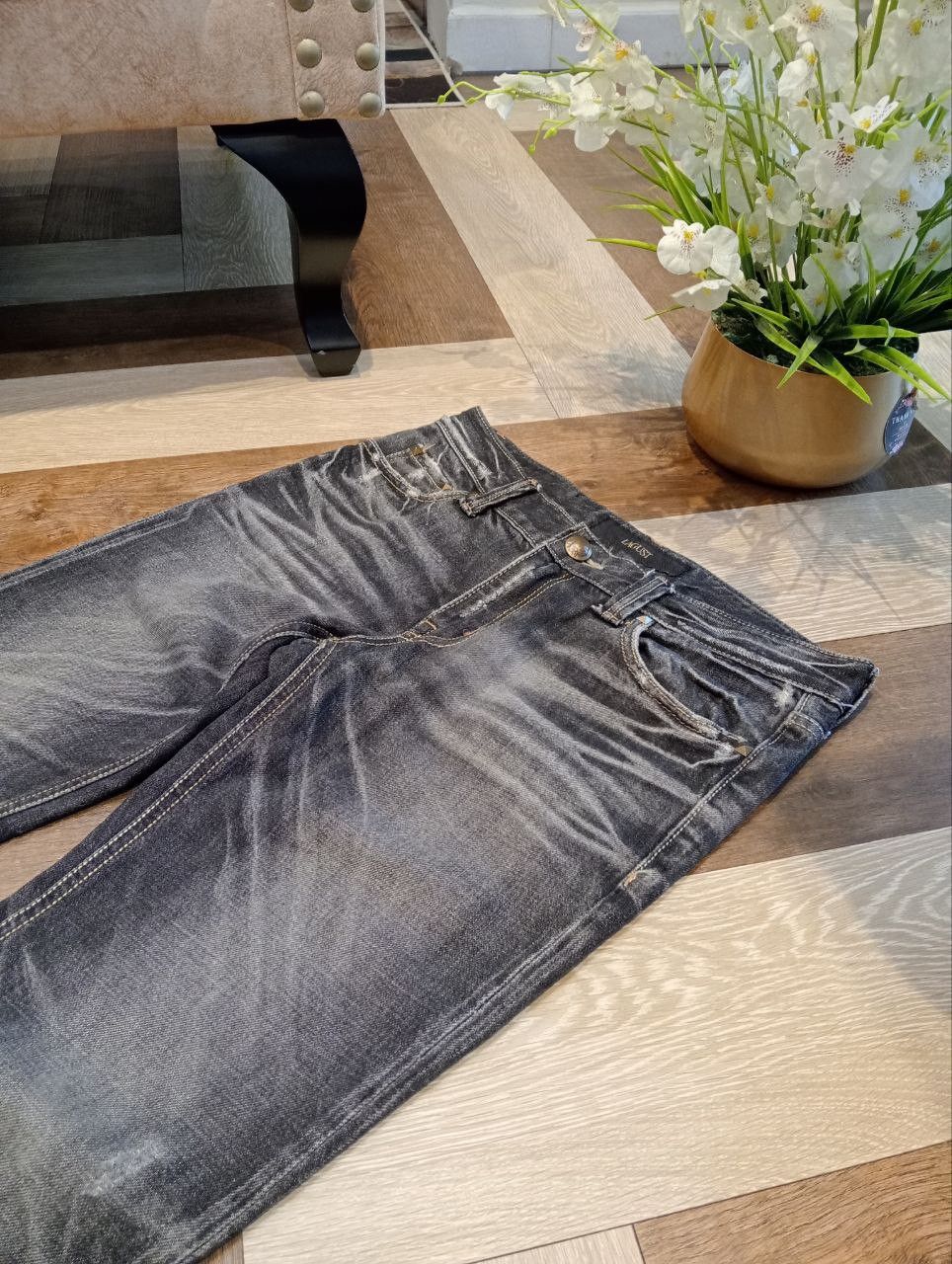 If Six Was Nine JAPANESE LAGUST FLARED DISTRESSED WASHED DENIM JEANS Size US 32 / EU 48 - 5 Thumbnail