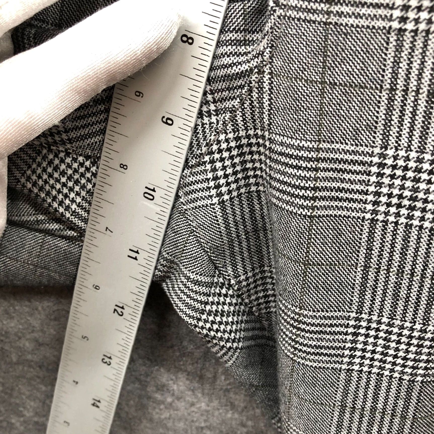 Zara Zara Slim Fit Stretch Pants Mens XS Gray Plaid Trouser Size US 27 - 6 Thumbnail