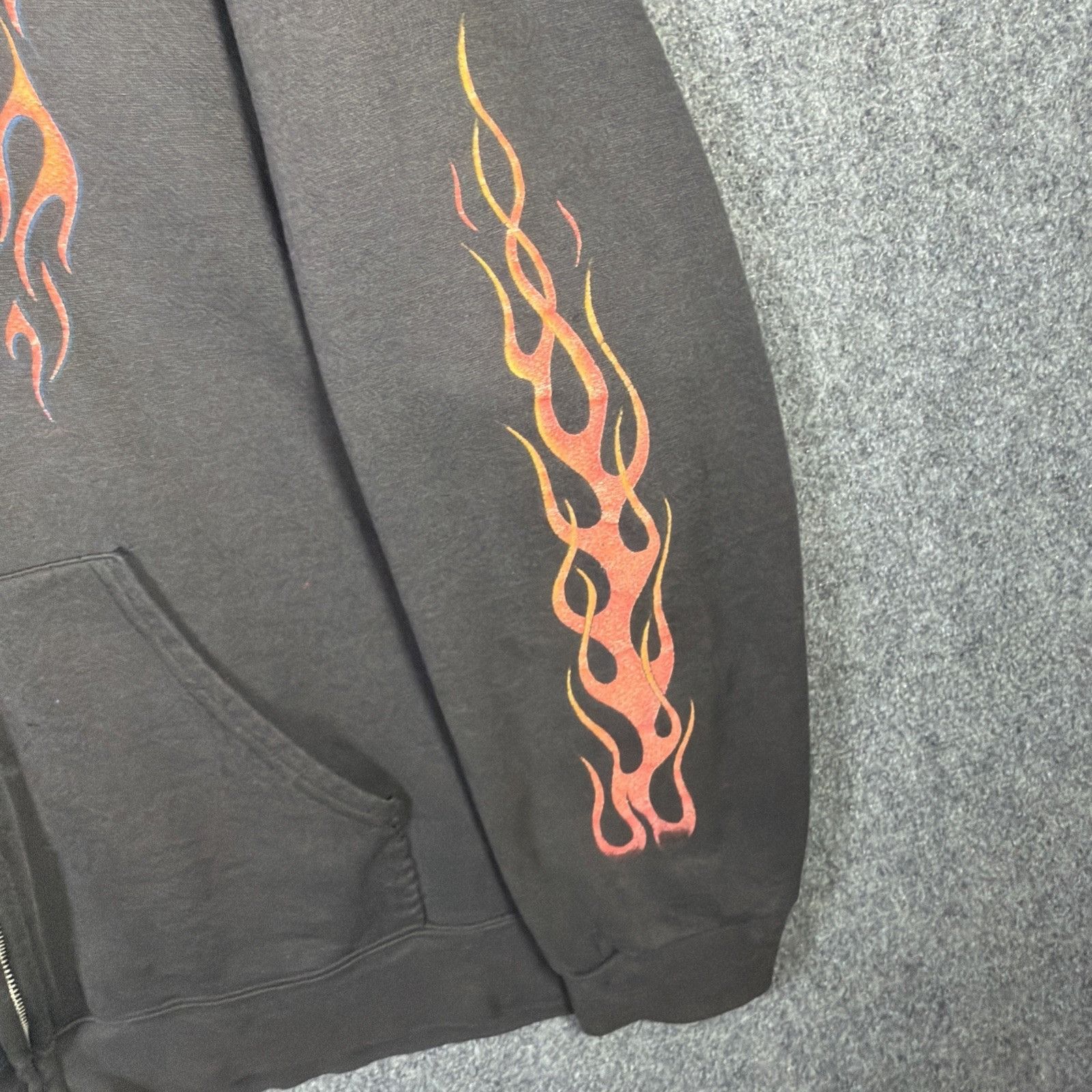 Harley Davidson Vintage Harley Davidson Hoodie Mens 2XL Black 90s Flames Size US XXL / EU 58 / 5 - 5 Thumbnail