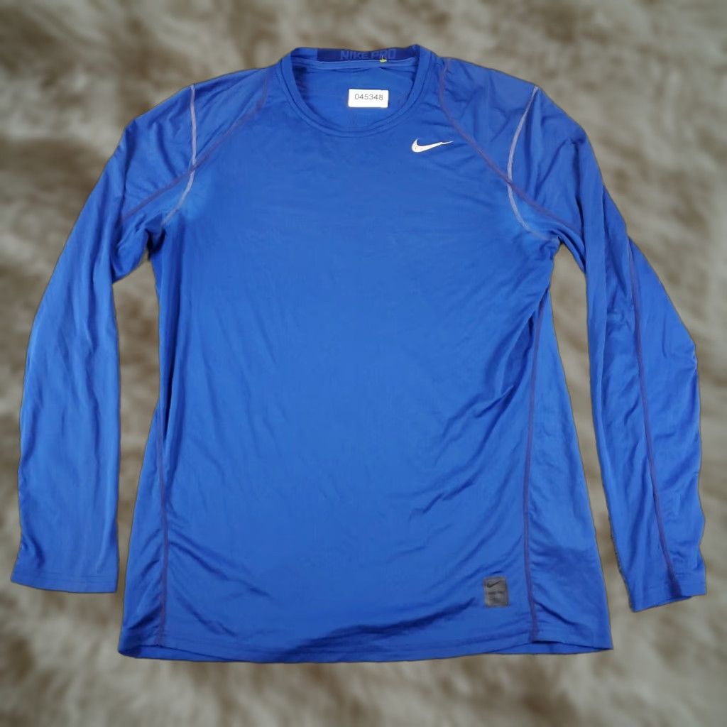 Nike Nike T Shirt Mens XL Blue Pro Swoosh Active Gym Long Sleeve Size US XL / EU 56 / 4 - 1 Thumbnail