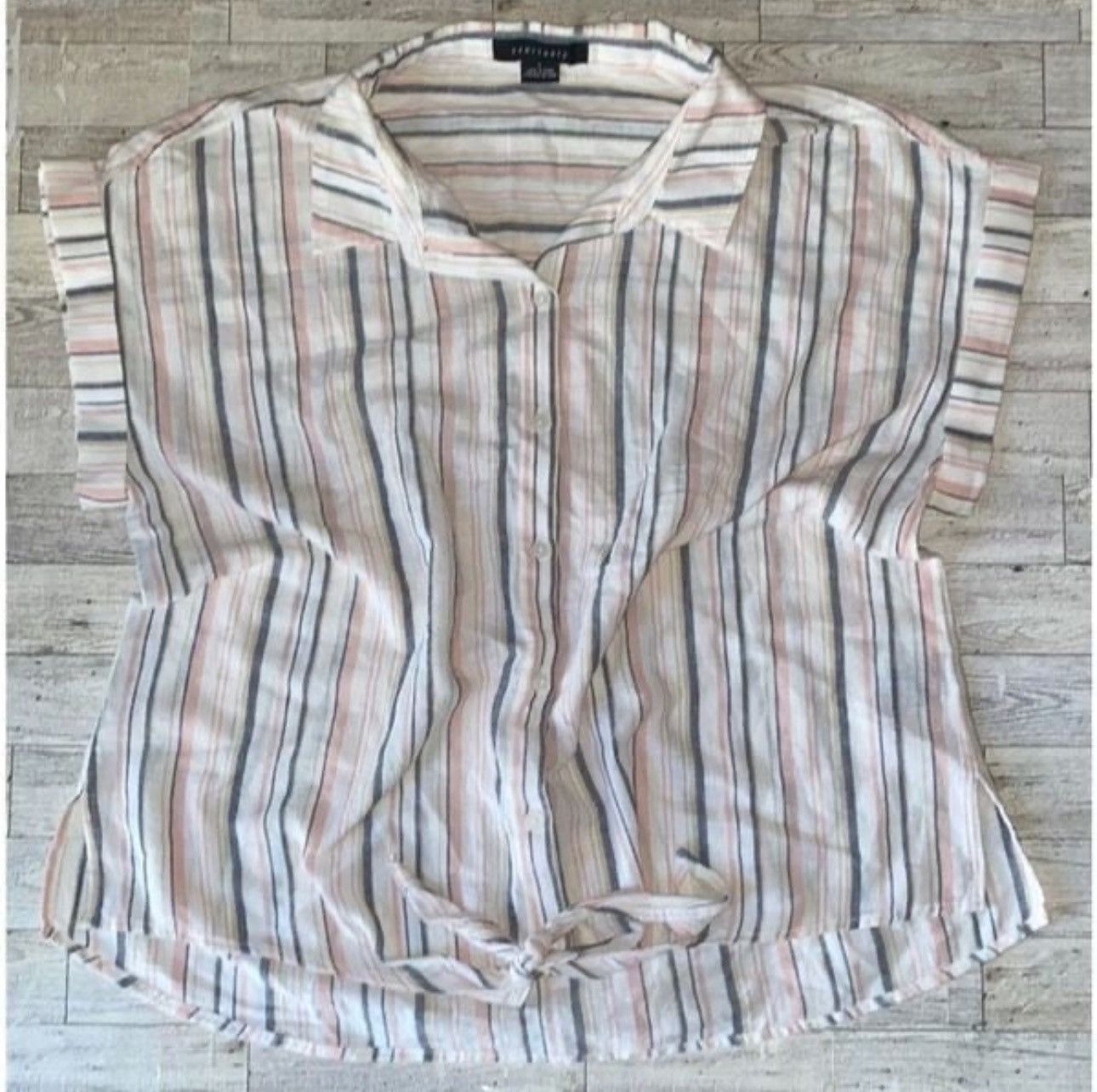 Nordstrom Santuary, Pastel Striped, Oversized, Button Down Blouse Size L / US 10 / IT 46 - 12 Thumbnail