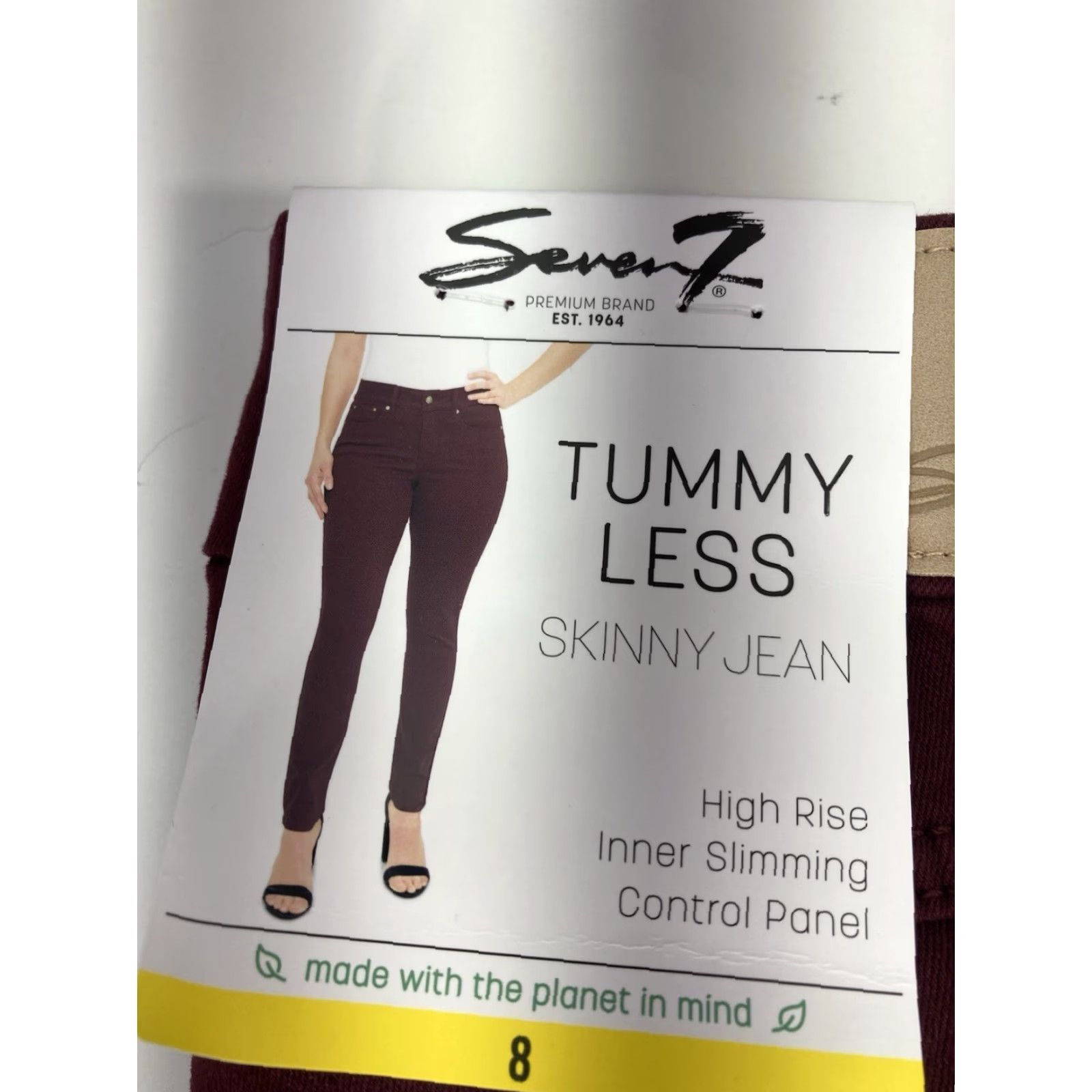 Vintage Seven7 Jeans Women 8 Skinny High Rise Stretch Denim 30x31 Red NWT Tummy Less Size 30" / US 8 / IT 44 - 4 Thumbnail