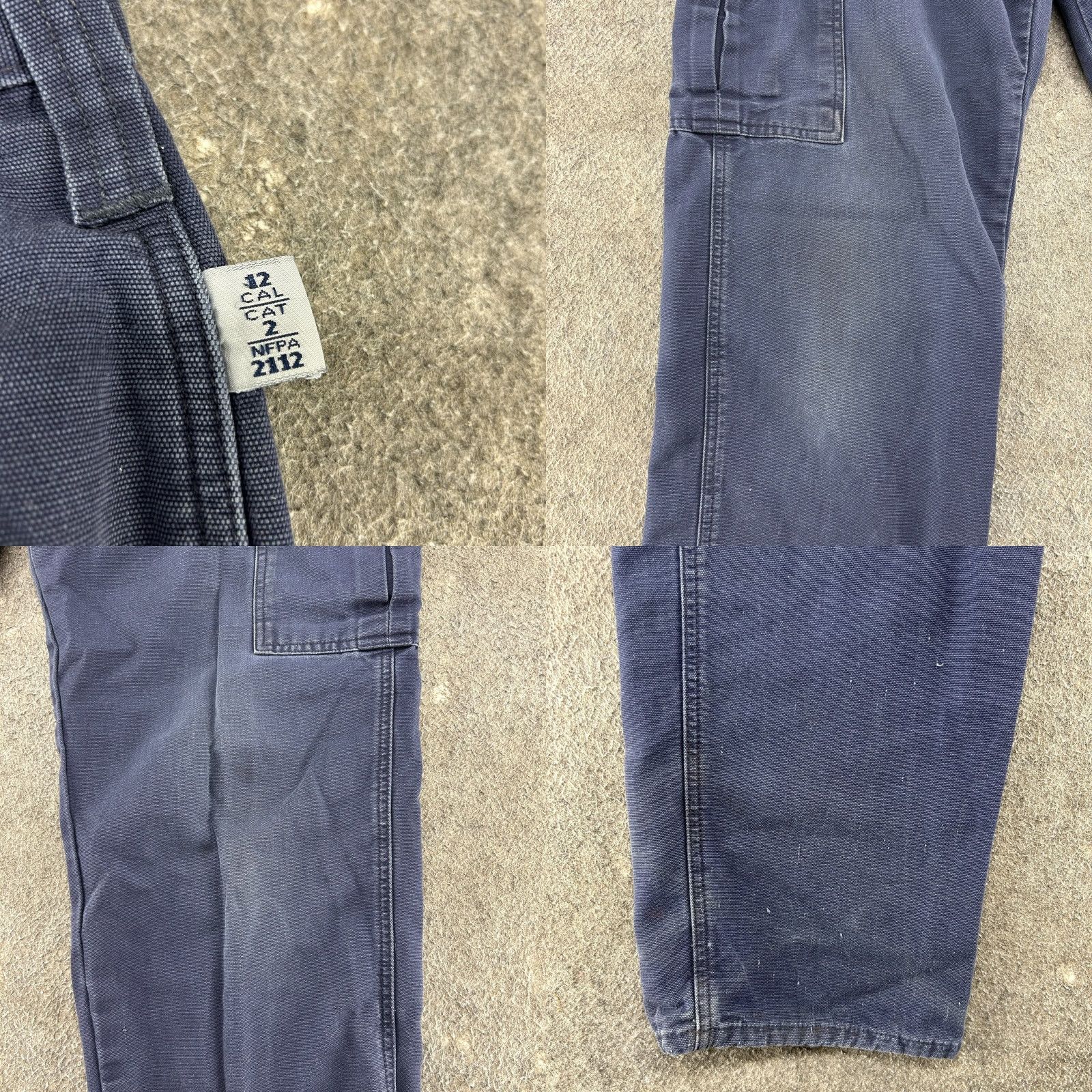 Vintage Tyndale Pants Mens 35x33 Blue Navy Cargo Workwear Flame Resistant USA Straight Leg 90s Size US 35 - 8 Thumbnail