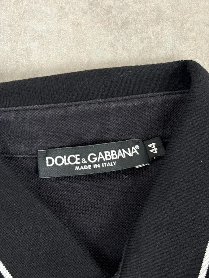 Dolce & Gabbana 2010s Dolce & Gabbana Black Polo Cotton Floral Embroidered Size US S / EU 44-46 / 1 - 7 Thumbnail