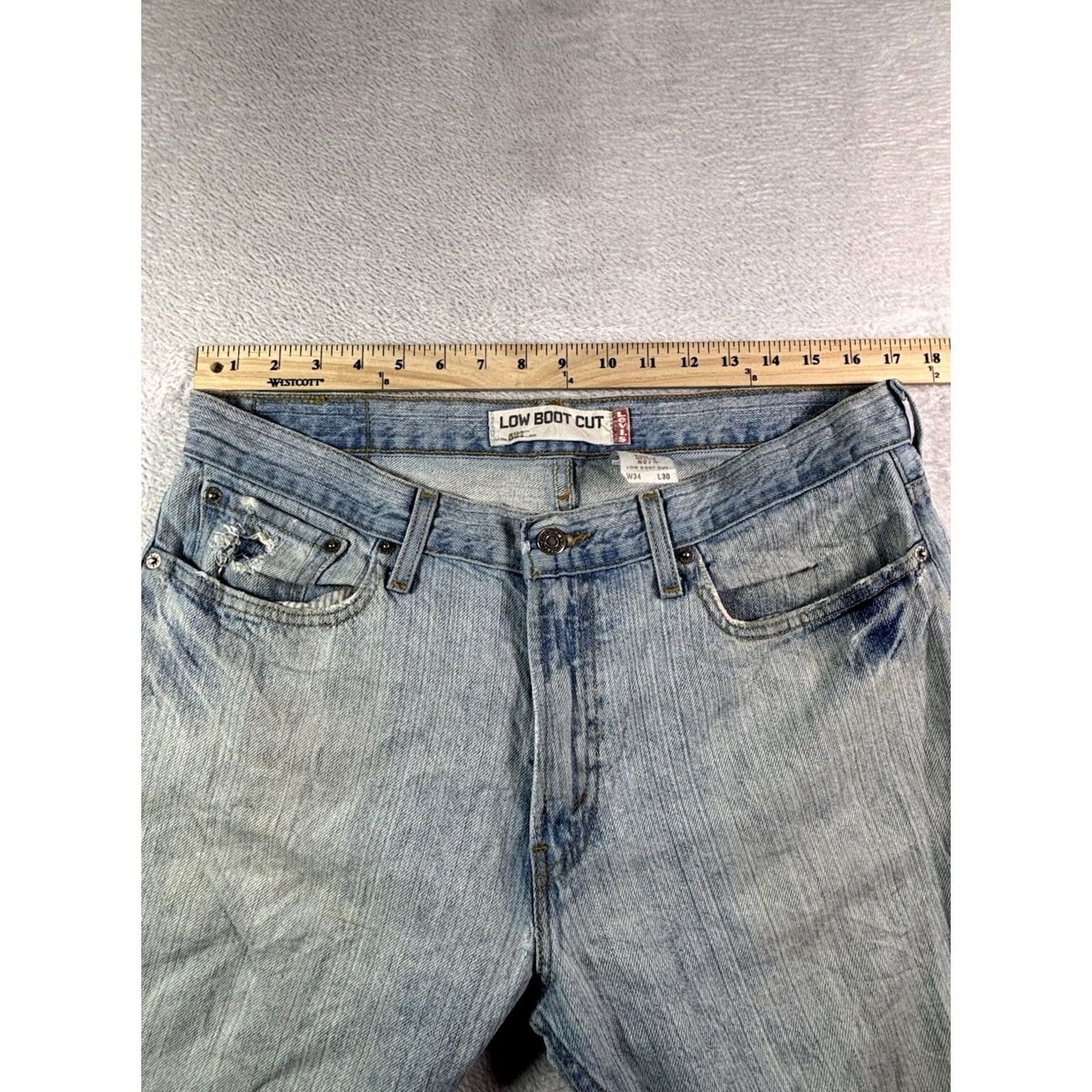 Levi's VINTAGE Levi's 527 Jeans Men's Low Boot Cut 34x30 Light Blue Wash Workwear Size US 34 / EU 50 - 7 Thumbnail