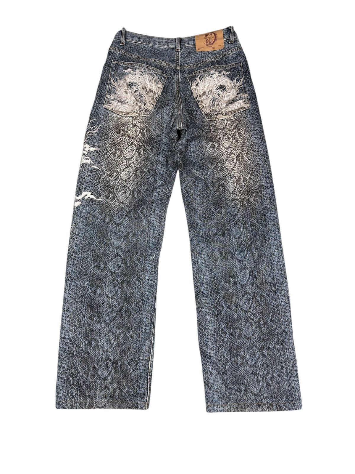 Karakuri Tamashii Karakuri Tamashi Snake Skin Denim Motif Dragon S0230 Size US 30 / EU 46 - 2 Thumbnail