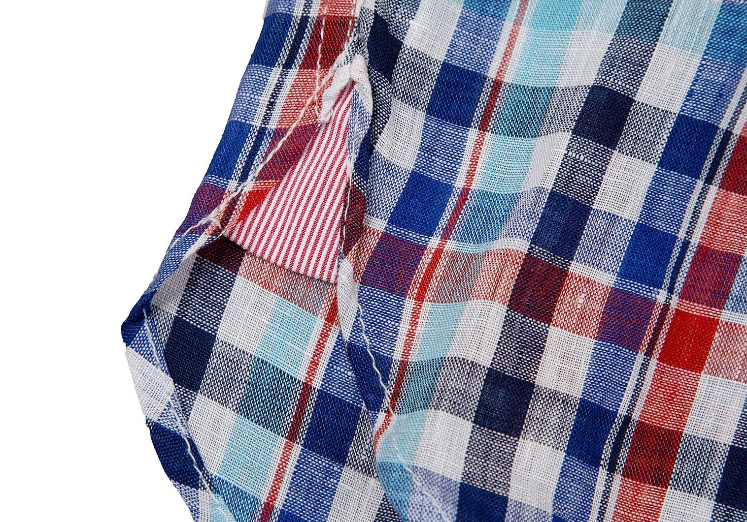 Junya Watanabe Linen Check Horizontal Collar Shirt in Blue and Red Size US S / EU 44-46 / 1 - 11 Thumbnail