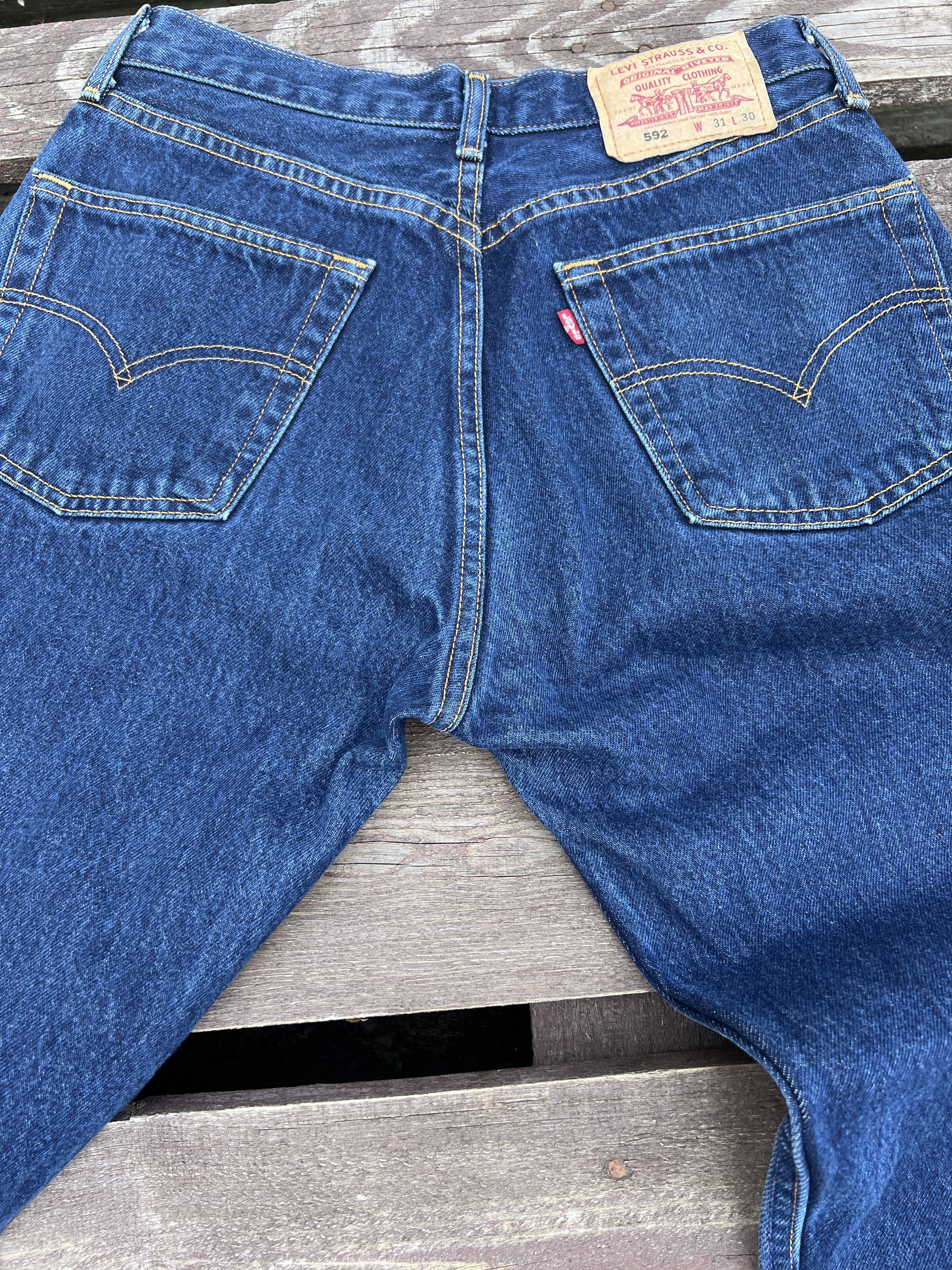 Levi's Vintage 90s Levis 592 Made in Pakistan Washed Denim Jeans Size US 31 - 7 Thumbnail