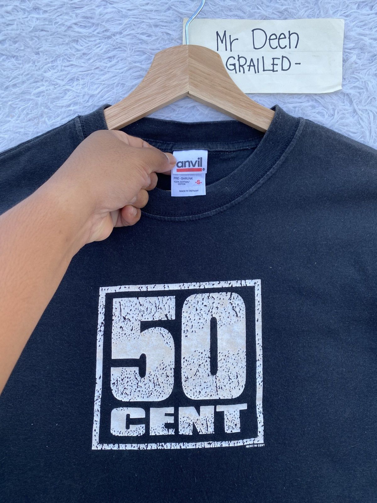 Rap Tees Rare Vintage 50 Cent Rapper Anvil Tshirt Size US S / EU 44-46 / 1 - 9 Thumbnail