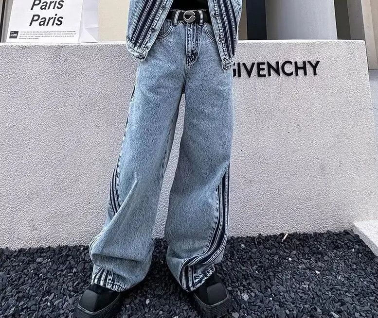 Japanese Brand × Jean Vintage Denim Style Stripe Jeans Size US 27 - 1 Thumbnail
