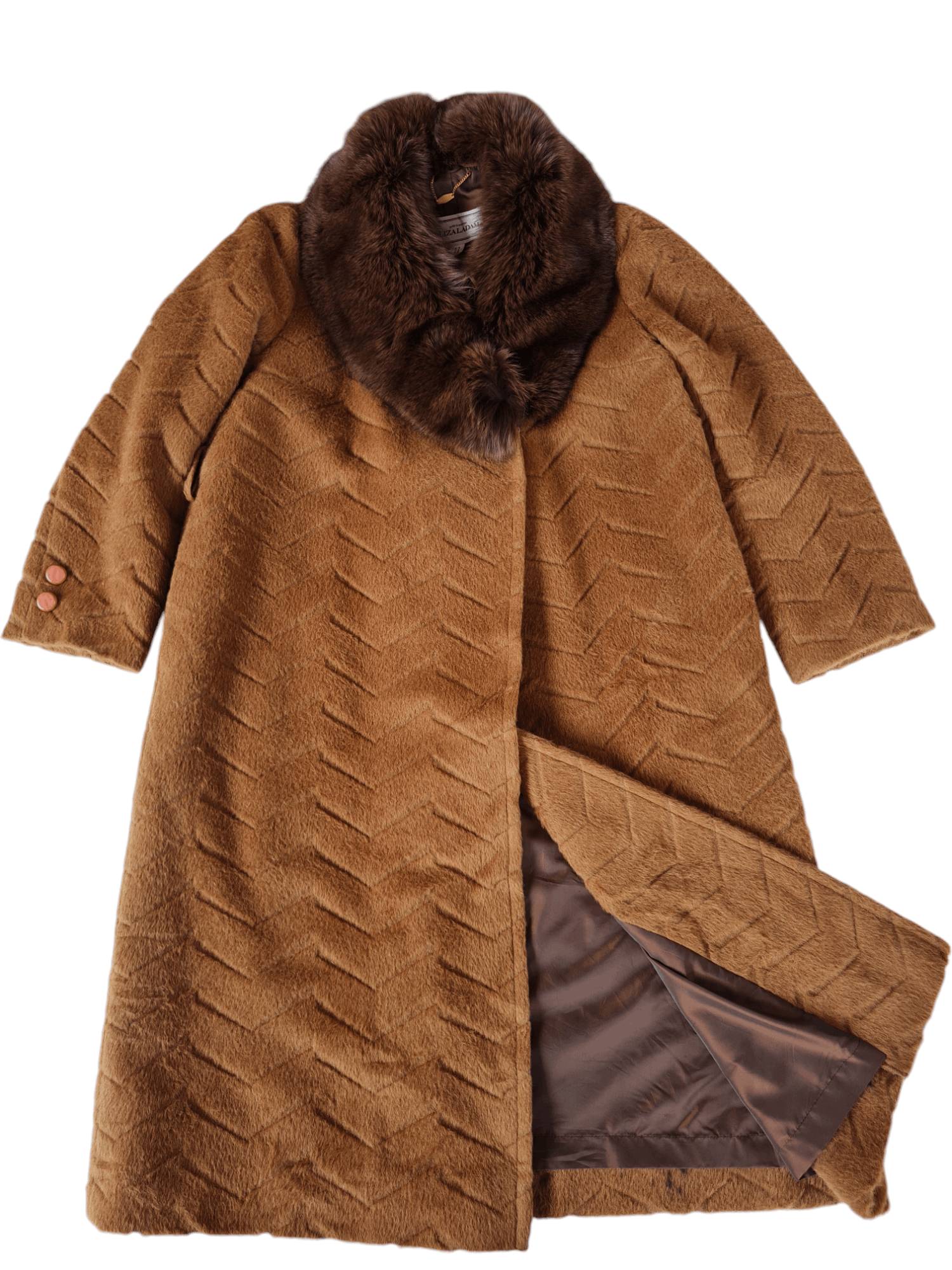 Japanese Brand × Vintage Vtg Elizaladam Fur Wool Jacket Brown Size L / US 10 / IT 46 - 1 Thumbnail
